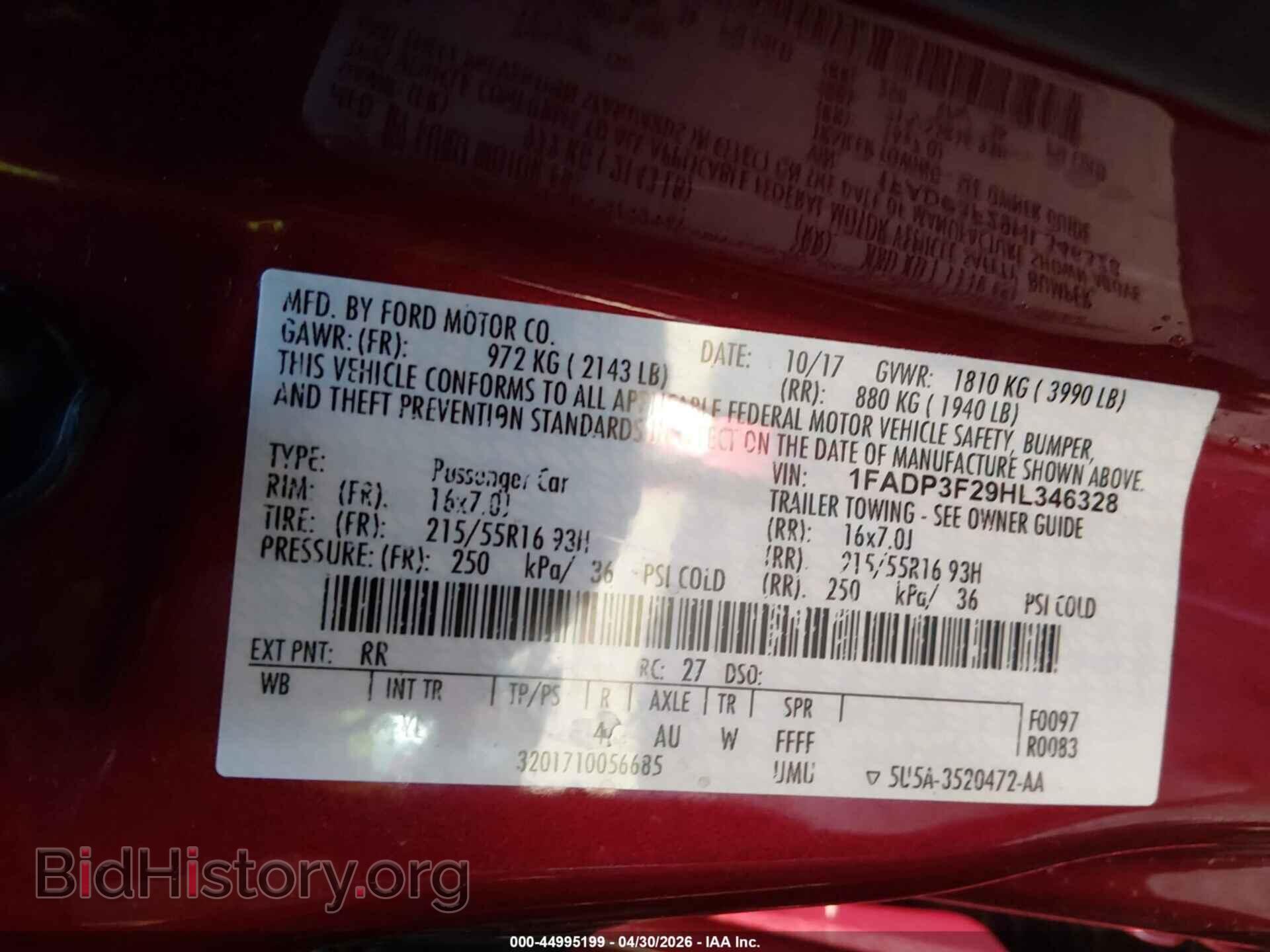 2017 FORD FOCUS - VIN: 1FADP3F29HL346328 - Фото 9