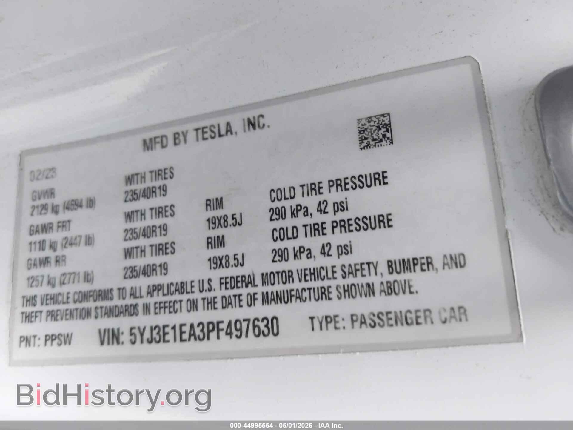 2023 TESLA MODEL 3 - VIN: 5YJ3E1EA3PF497630 - Фото 9