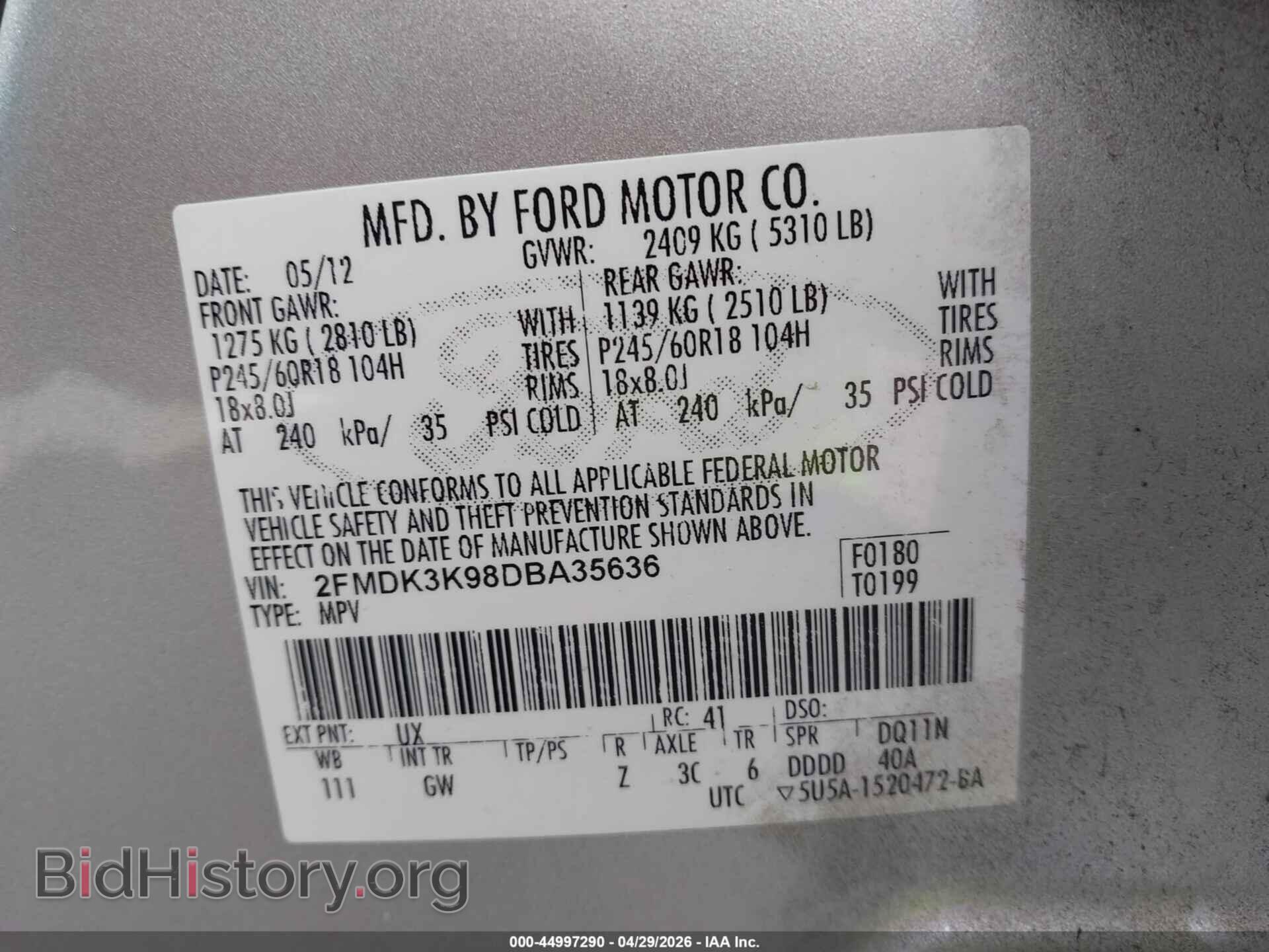 2013 FORD EDGE - VIN: 2FMDK3K98DBA35636 - Photo 9