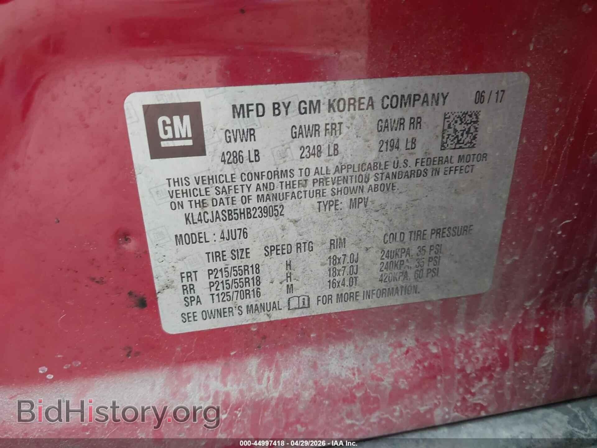 2017 BUICK ENCORE - VIN: KL4CJASB5HB239052 - Photo 9