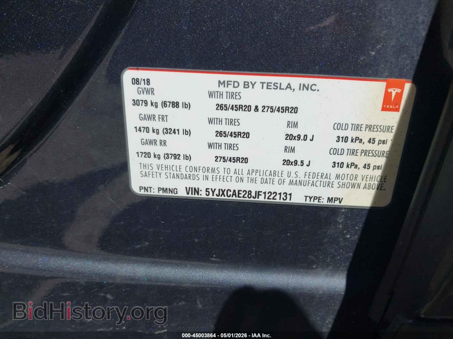 2018 TESLA MODEL X - VIN: 5YJXCAE28JF122131 - Photo 9