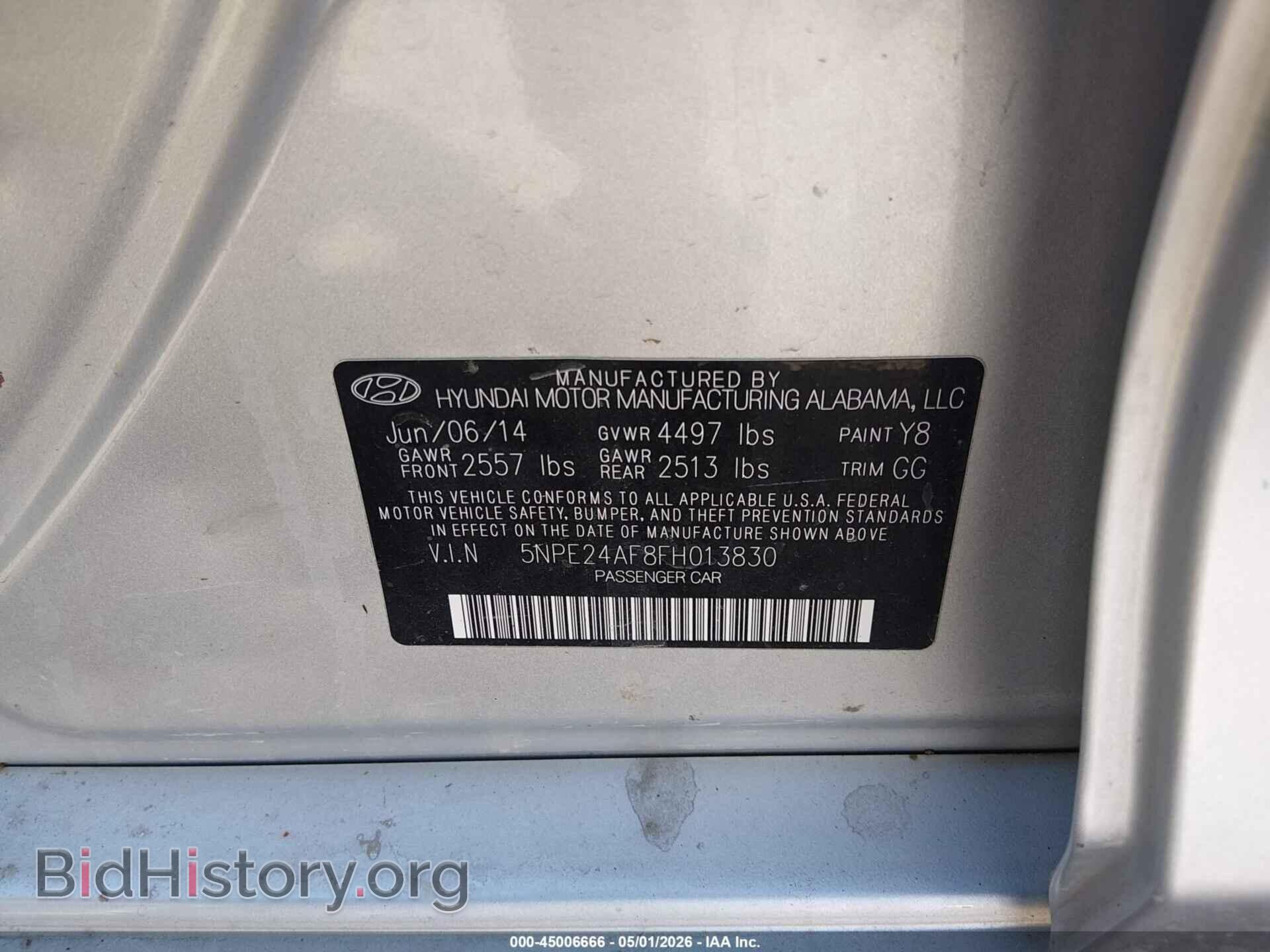 2015 HYUNDAI SONATA - VIN: 5NPE24AF8FH013830 - Photo 9