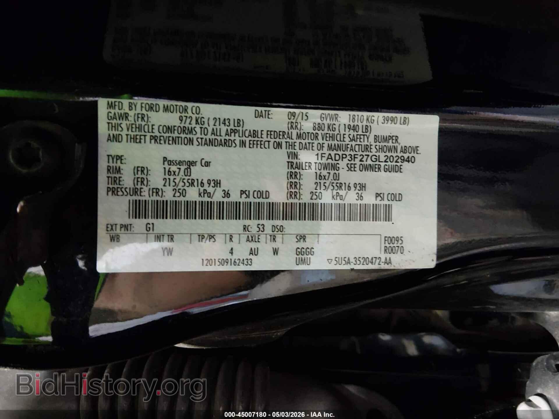 2016 FORD FOCUS - VIN: 1FADP3F27GL202940 - Photo 9