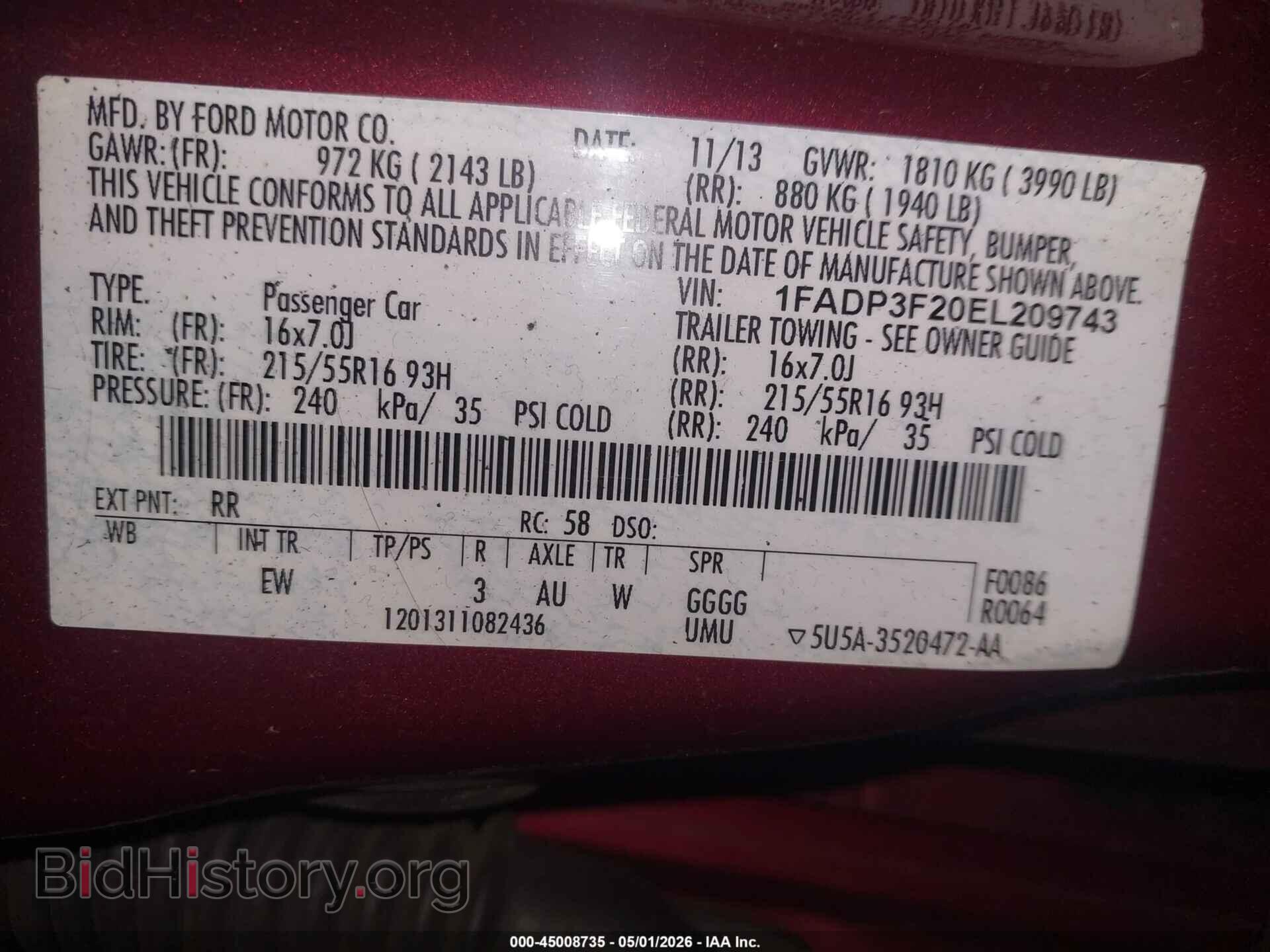 2014 FORD FOCUS - VIN: 1FADP3F20EL209743 - Photo 9