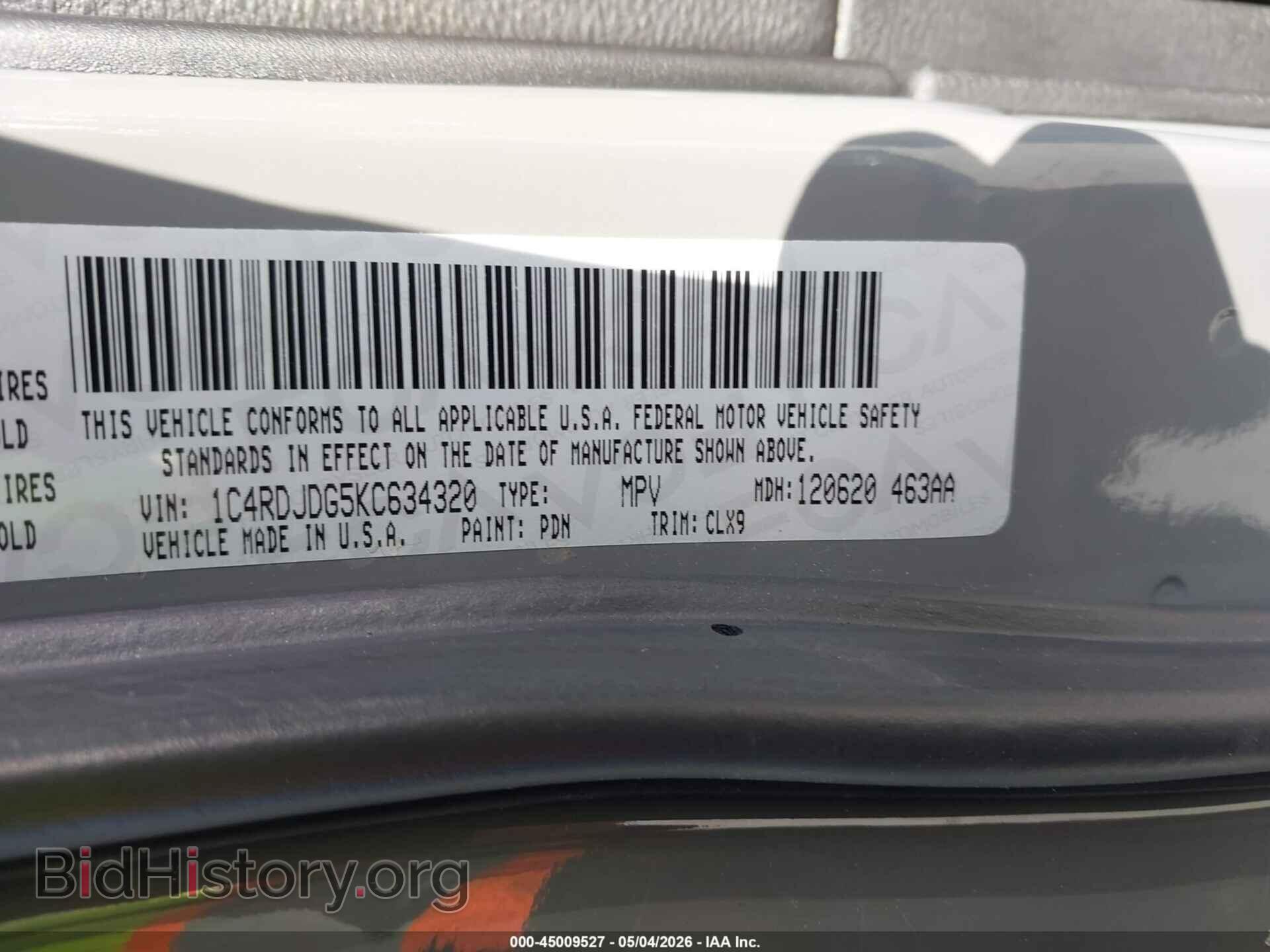 2019 DODGE DURANGO - VIN: 1C4RDJDG5KC634320 - Фото 9