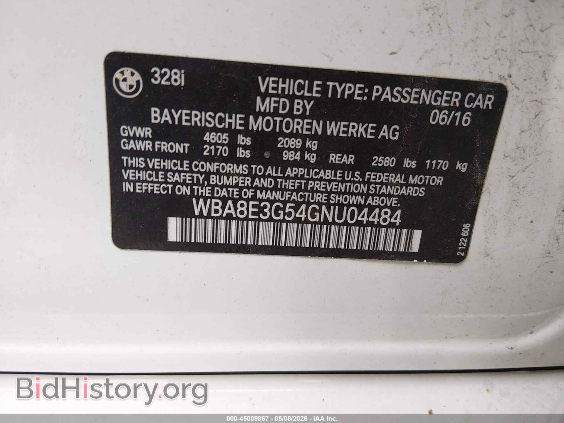 2016 BMW 328I - VIN: WBA8E3G54GNU04484 - Фото 9