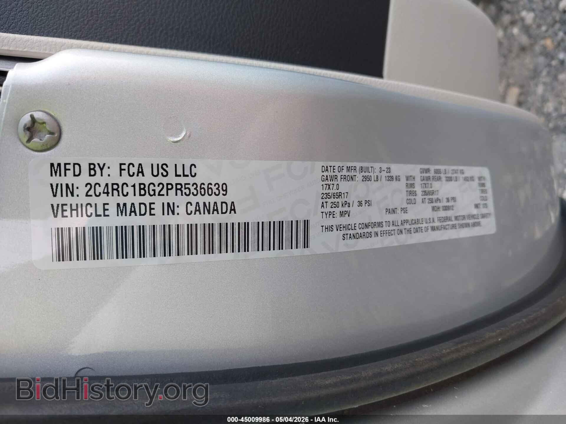 2023 CHRYSLER PACIFICA - VIN: 2C4RC1BG2PR536639 - Photo 9