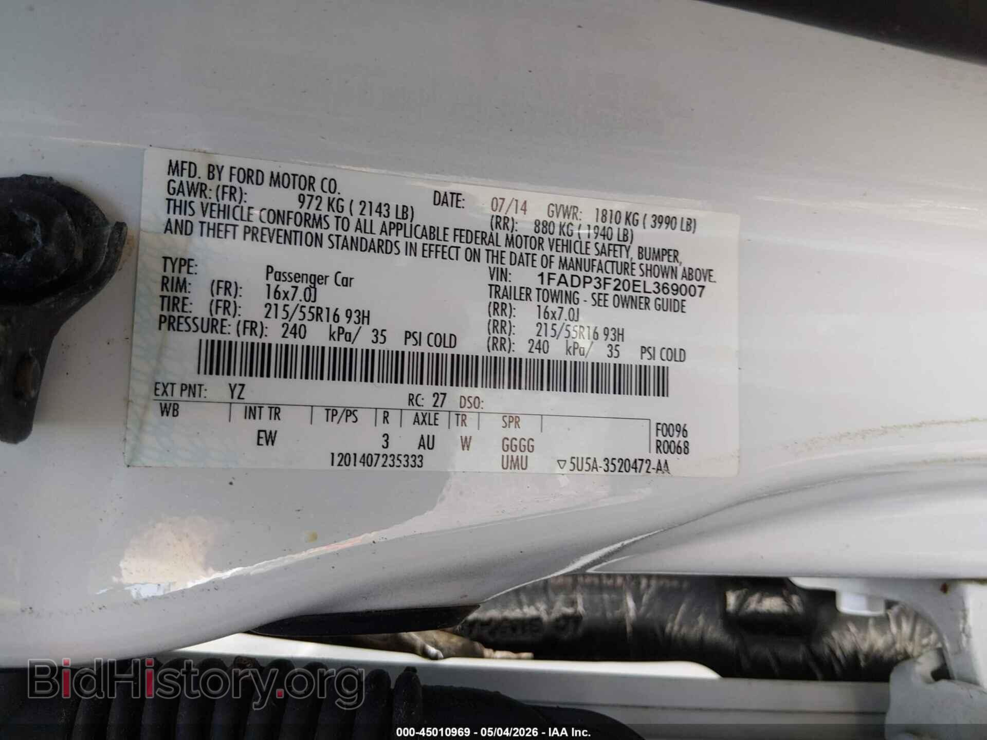 2014 FORD FOCUS - VIN: 1FADP3F20EL369007 - Photo 9