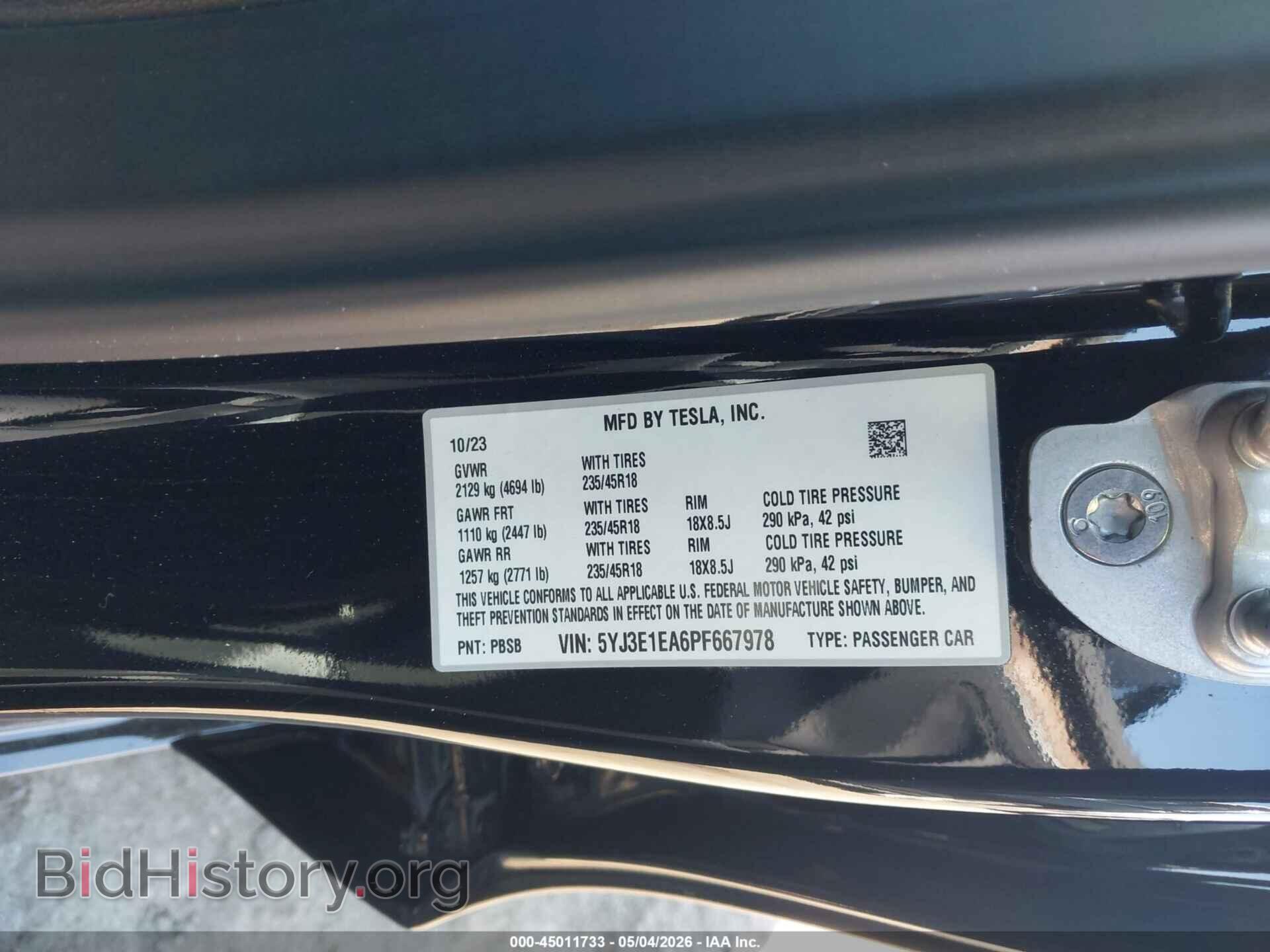 2023 TESLA MODEL 3 - VIN: 5YJ3E1EA6PF667978 - Фото 9