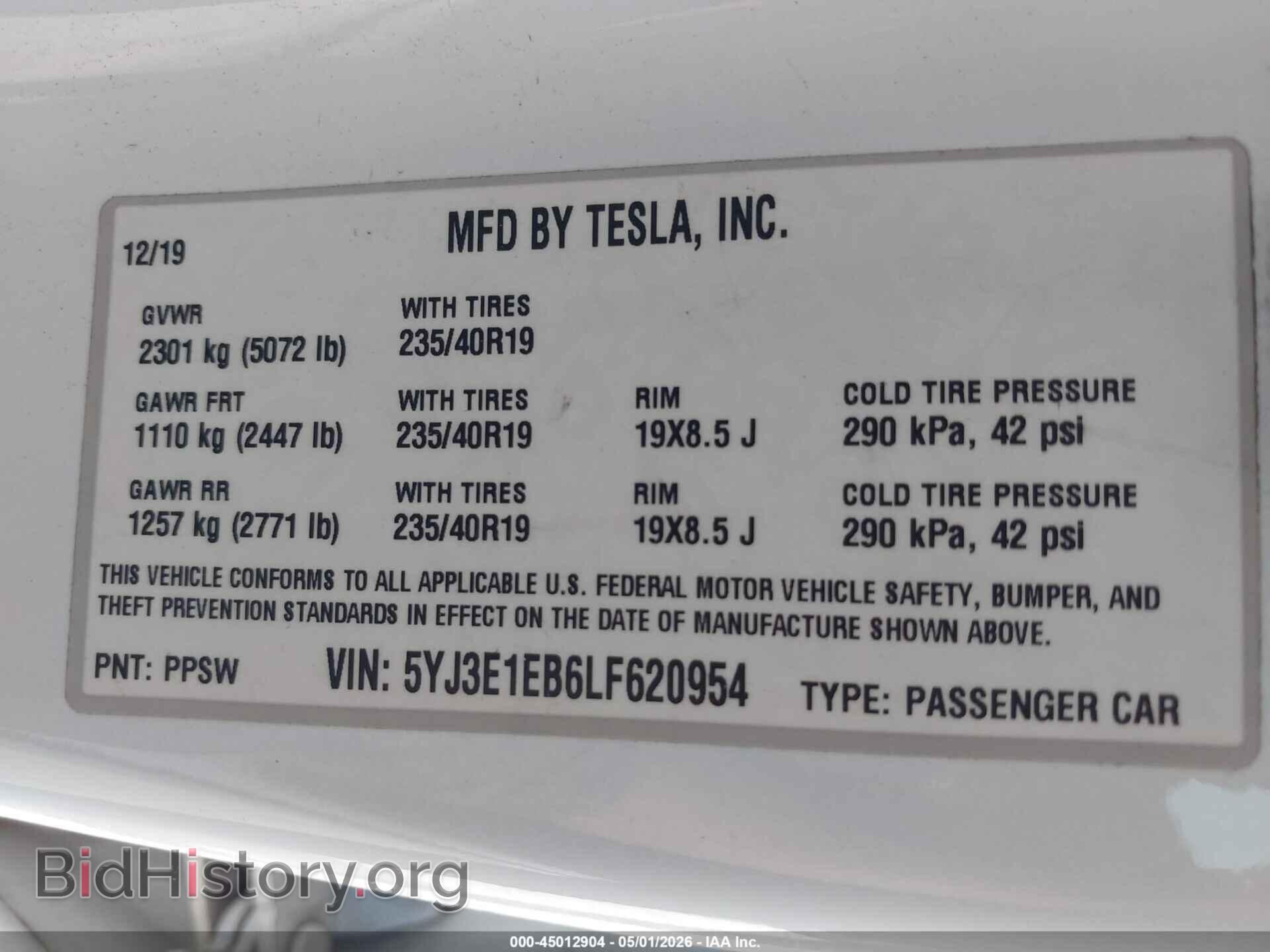 2020 TESLA MODEL 3 - VIN: 5YJ3E1EB6LF620954 - Фото 9