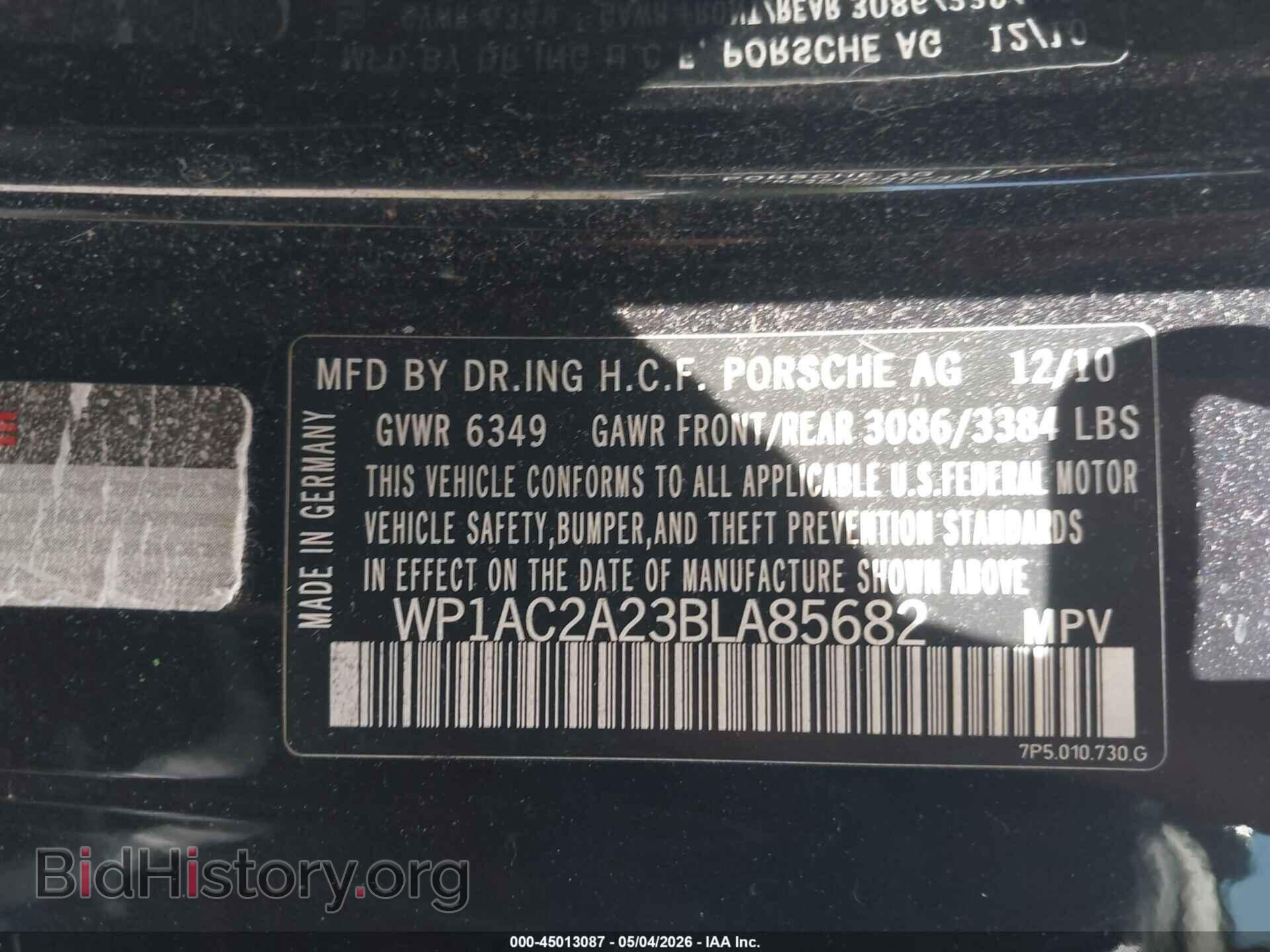 2011 PORSCHE CAYENNE - VIN: WP1AC2A23BLA85682 - Photo 9