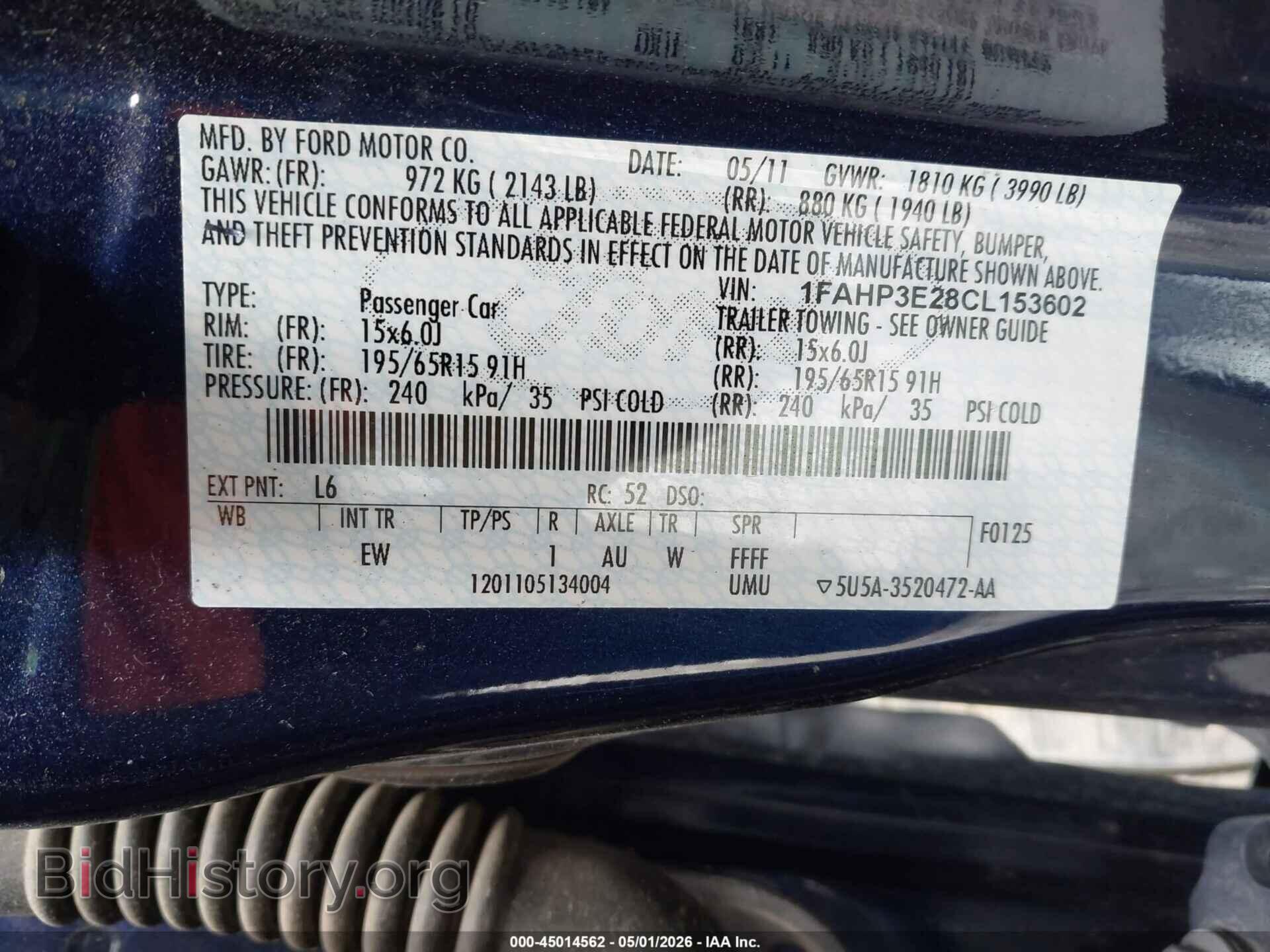 2012 FORD FOCUS - VIN: 1FAHP3E28CL153602 - Photo 9