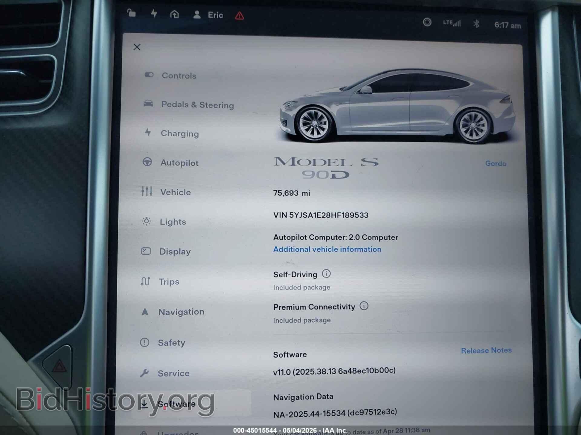 2017 TESLA MODEL S - VIN: 5YJSA1E28HF189533 - Photo 16