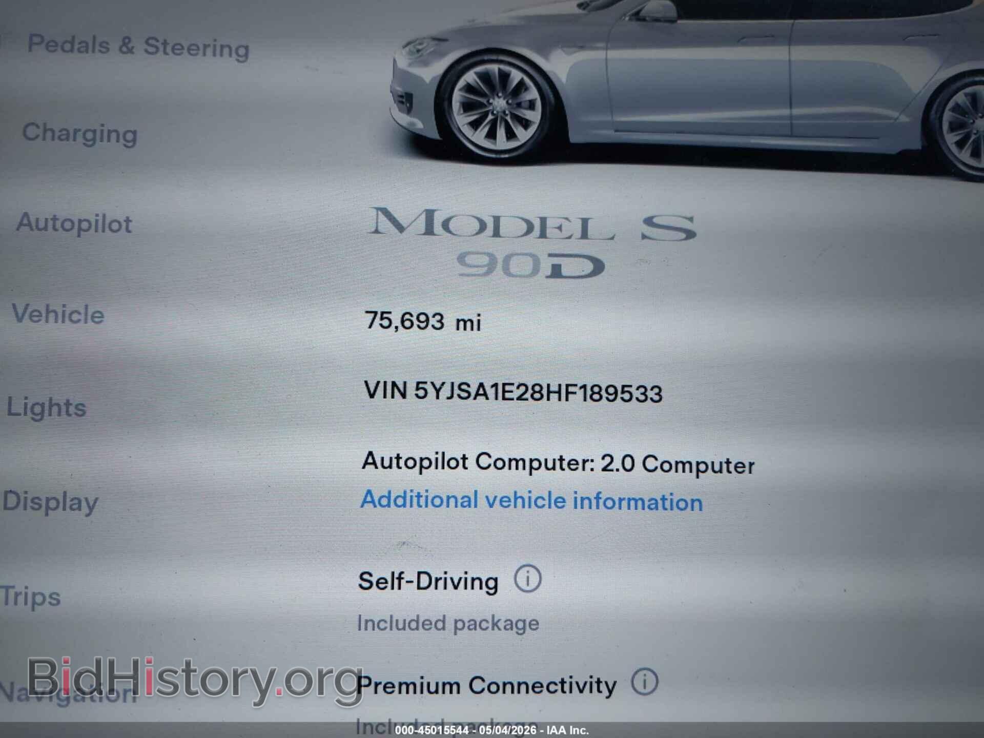 2017 TESLA MODEL S - VIN: 5YJSA1E28HF189533 - Photo 7