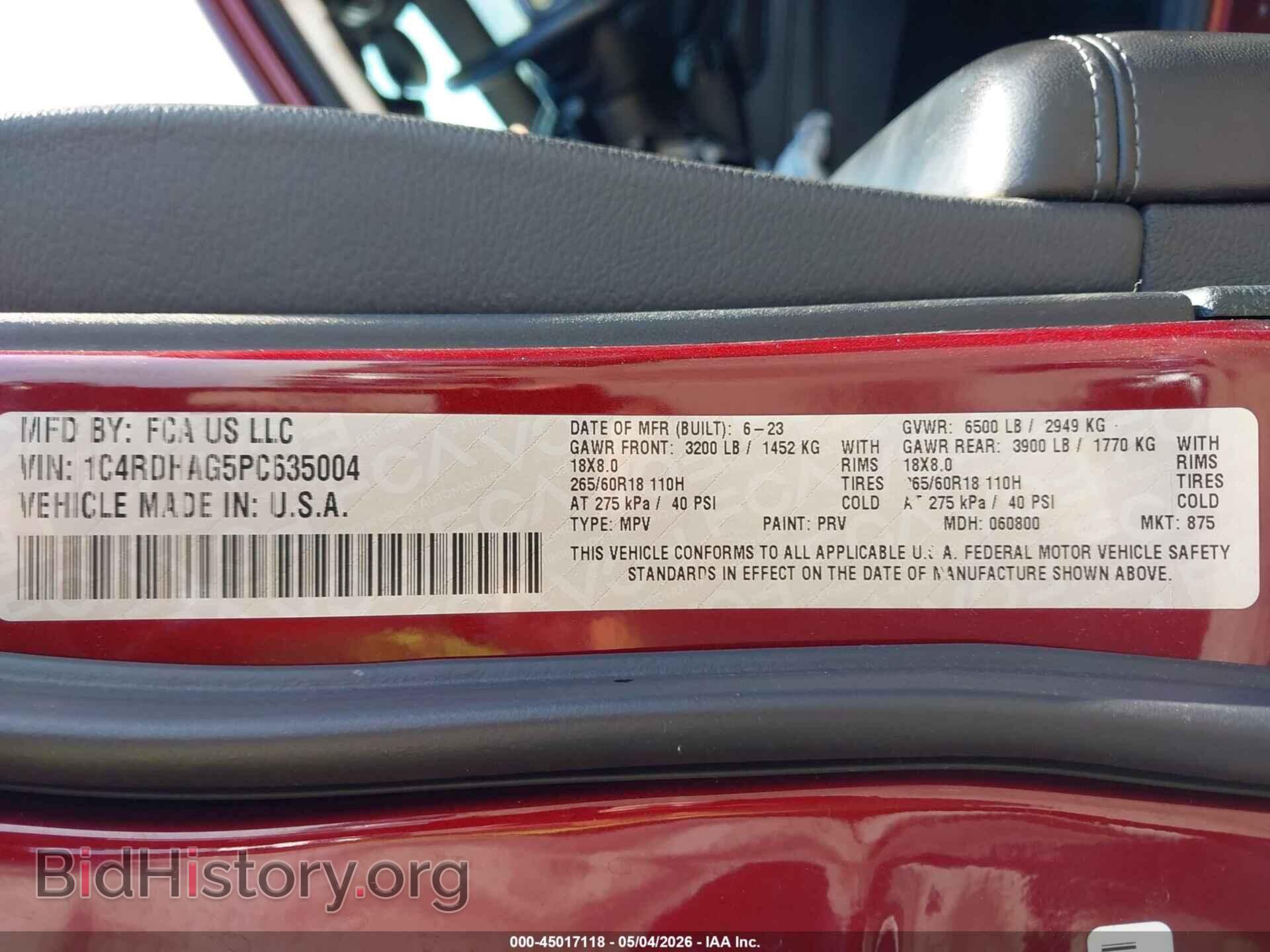 2023 DODGE DURANGO - VIN: 1C4RDHAG5PC635004 - Фото 9