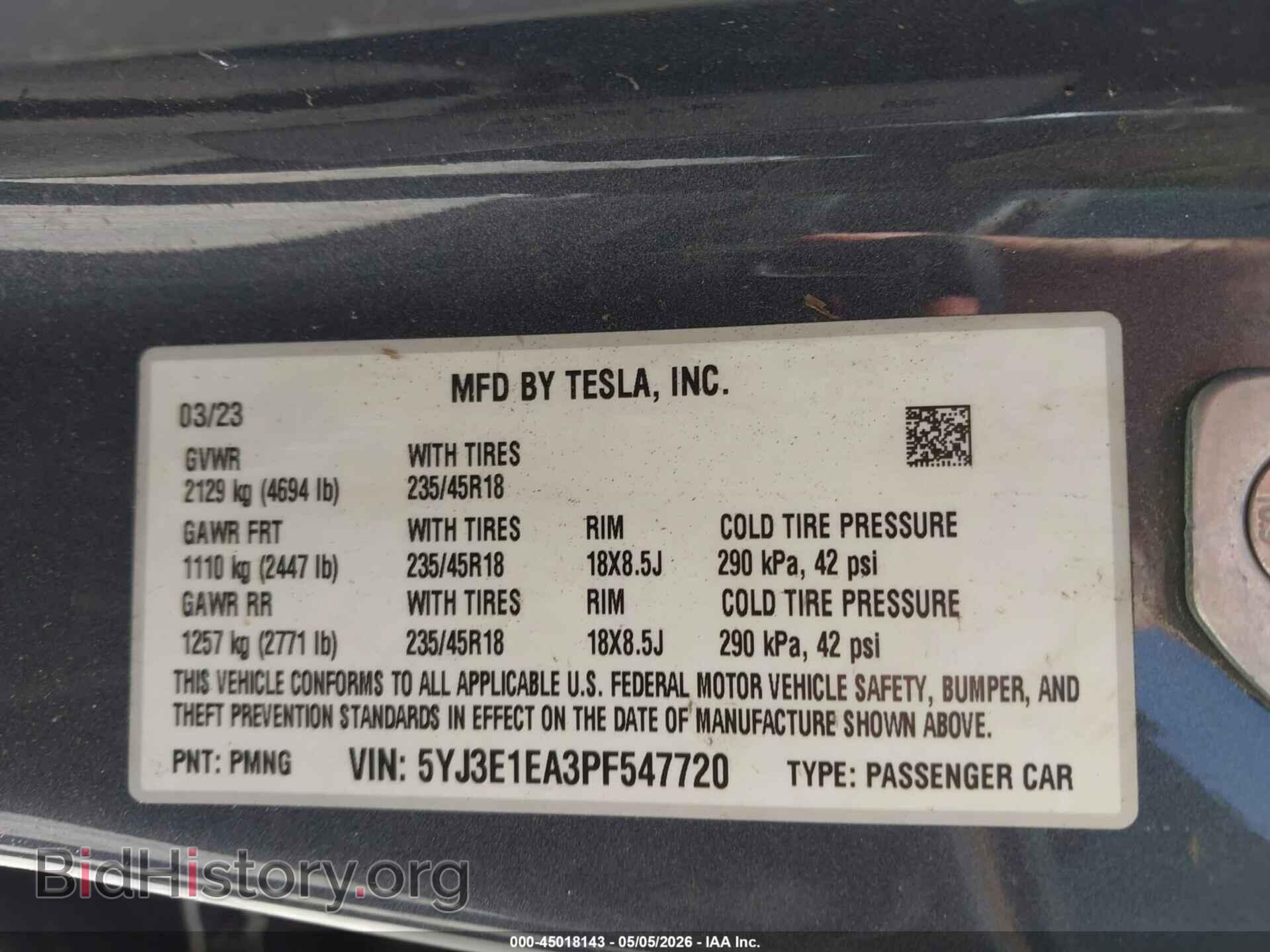 2023 TESLA MODEL 3 - VIN: 5YJ3E1EA3PF547720 - Фото 9