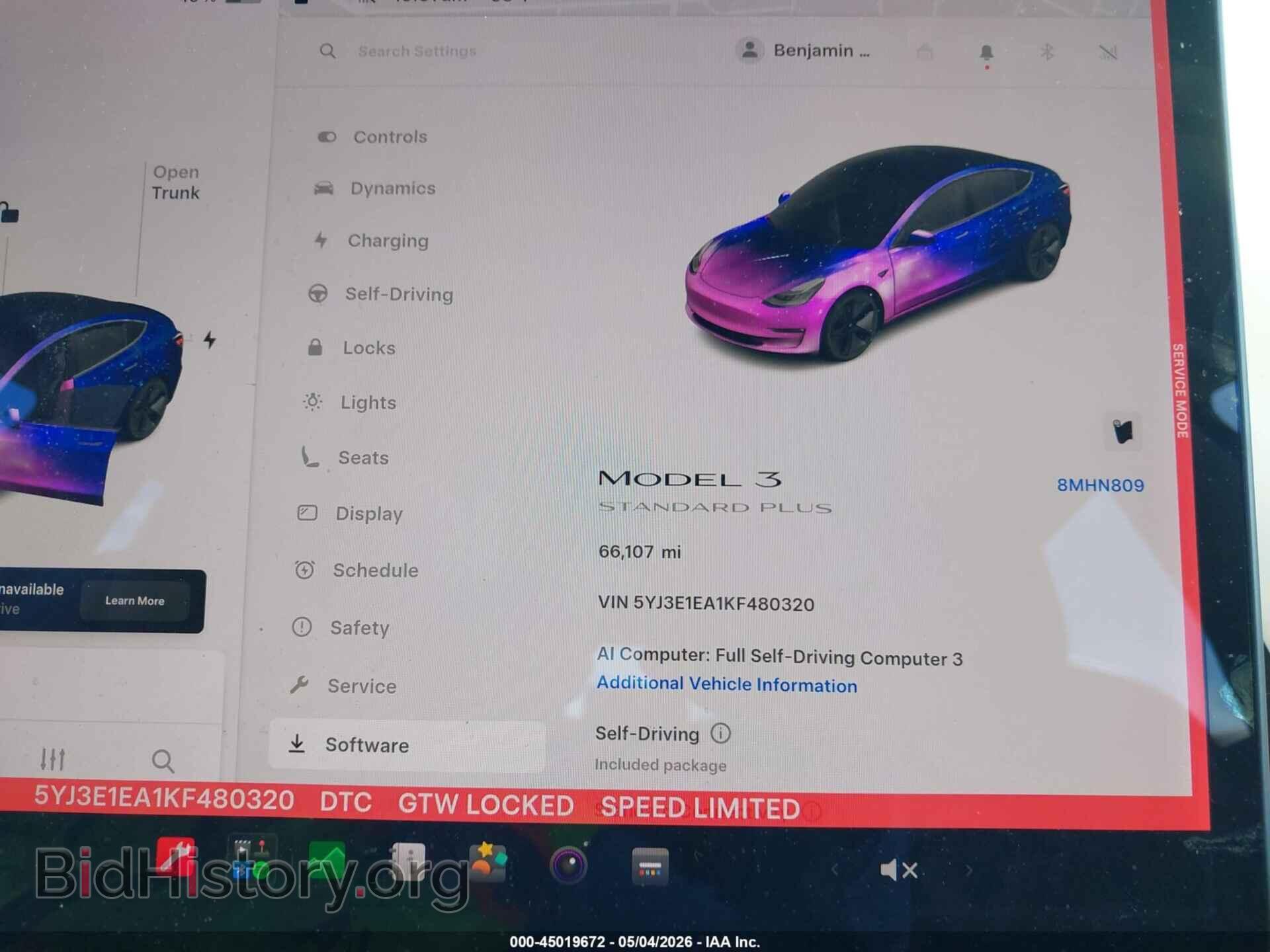 2019 TESLA MODEL 3 - VIN: 5YJ3E1EA1KF480320 - Фото 7