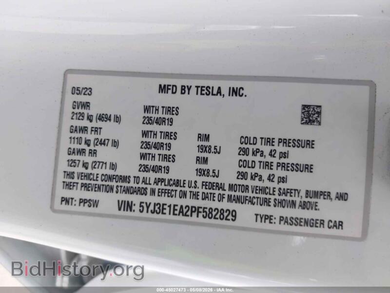 2023 Tesla MODEL 3 (VIN 5YJ3E1EA2PF582829) — фото 9 из 21