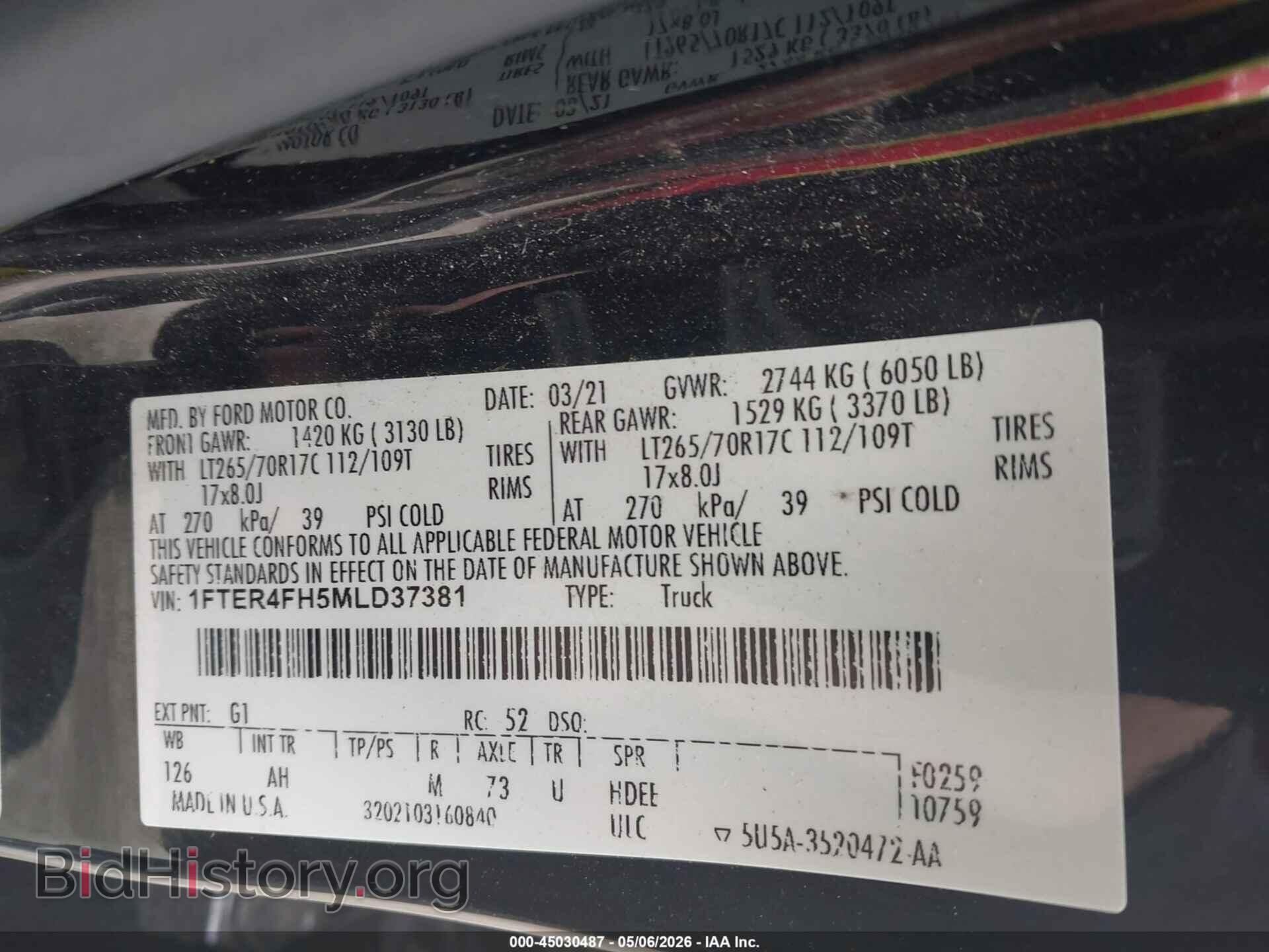 2021 FORD RANGER - VIN: 1FTER4FH5MLD37381 - Фото 9