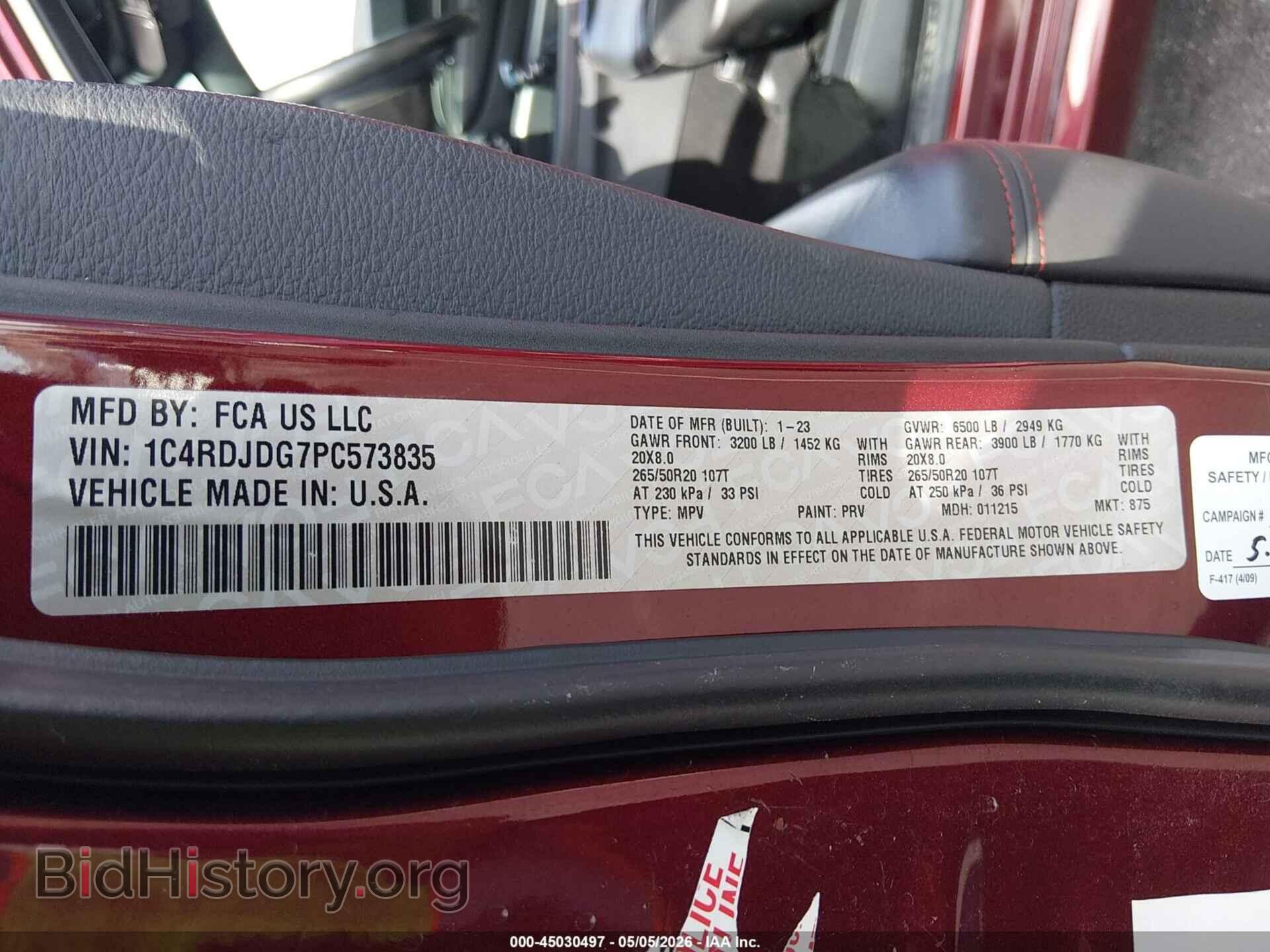 2023 DODGE DURANGO - VIN: 1C4RDJDG7PC573835 - Photo 9