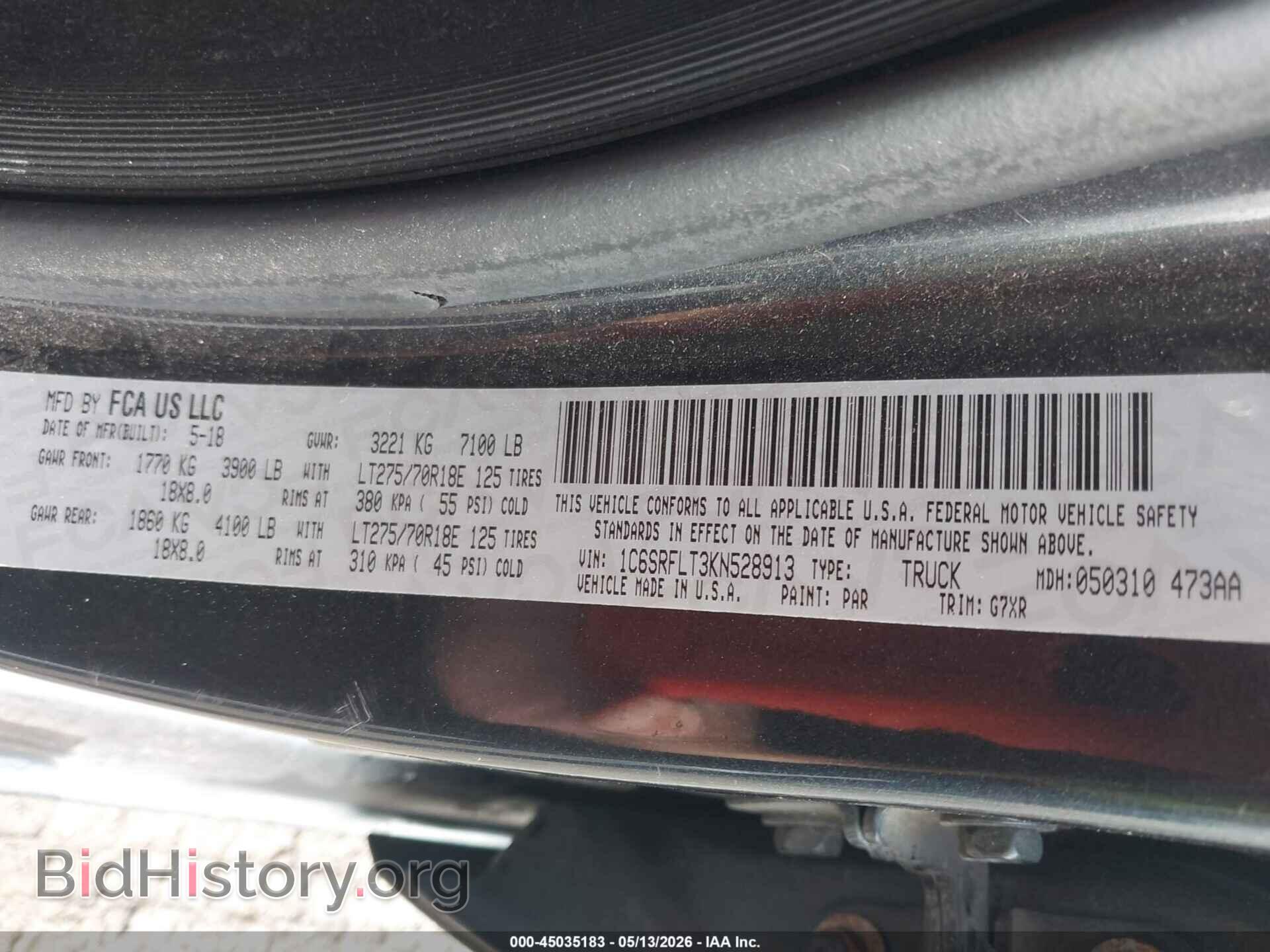 2019 RAM 1500 - VIN: 1C6SRFLT3KN528913 - Фото 9