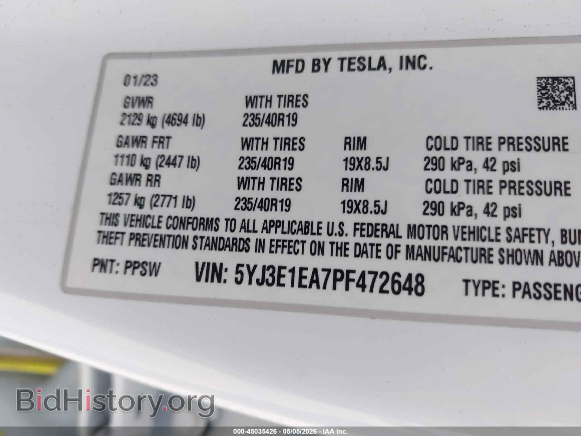 2023 TESLA MODEL 3 - VIN: 5YJ3E1EA7PF472648 - Фото 9