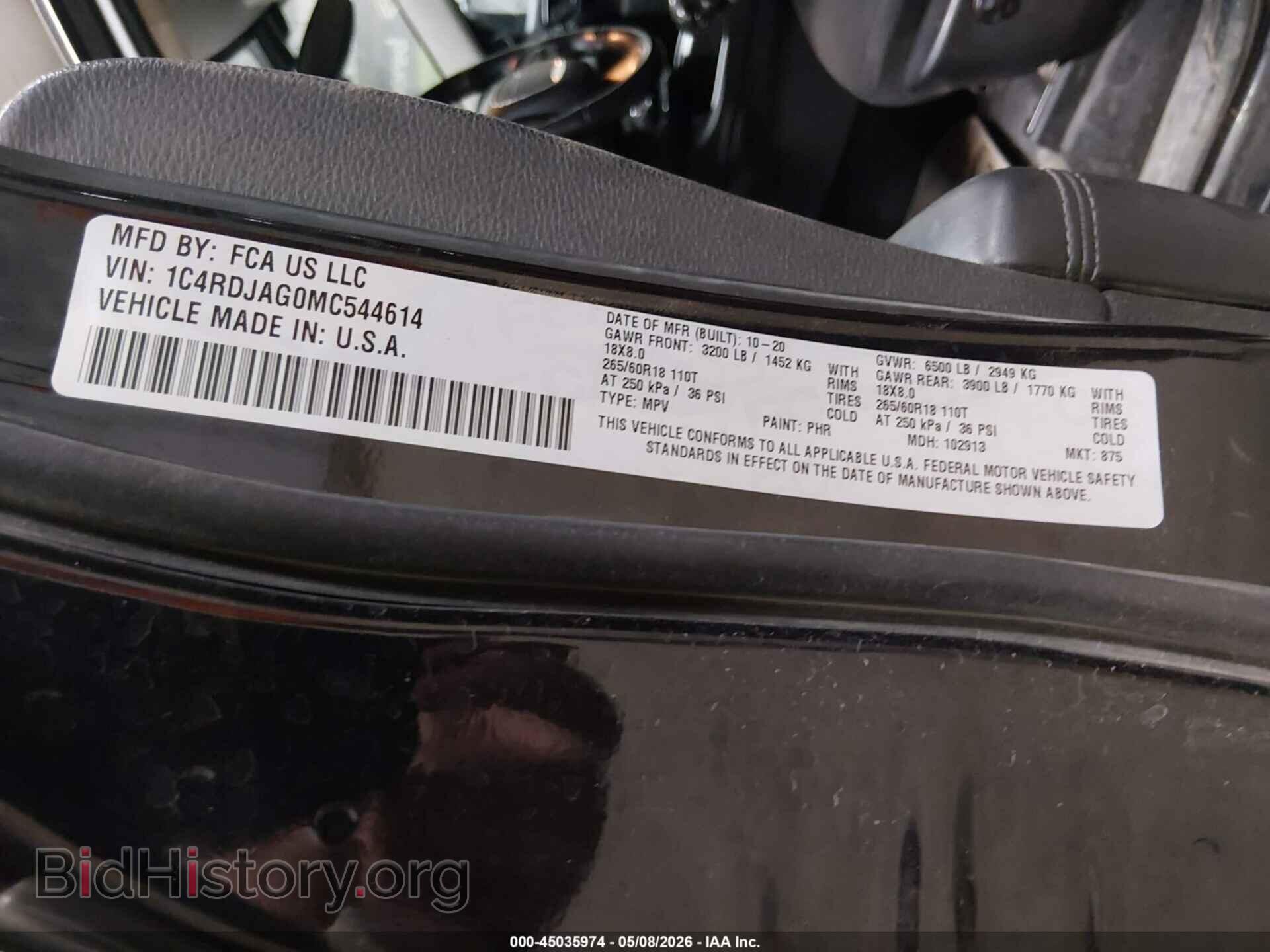 2021 DODGE DURANGO - VIN: 1C4RDJAG0MC544614 - Photo 9