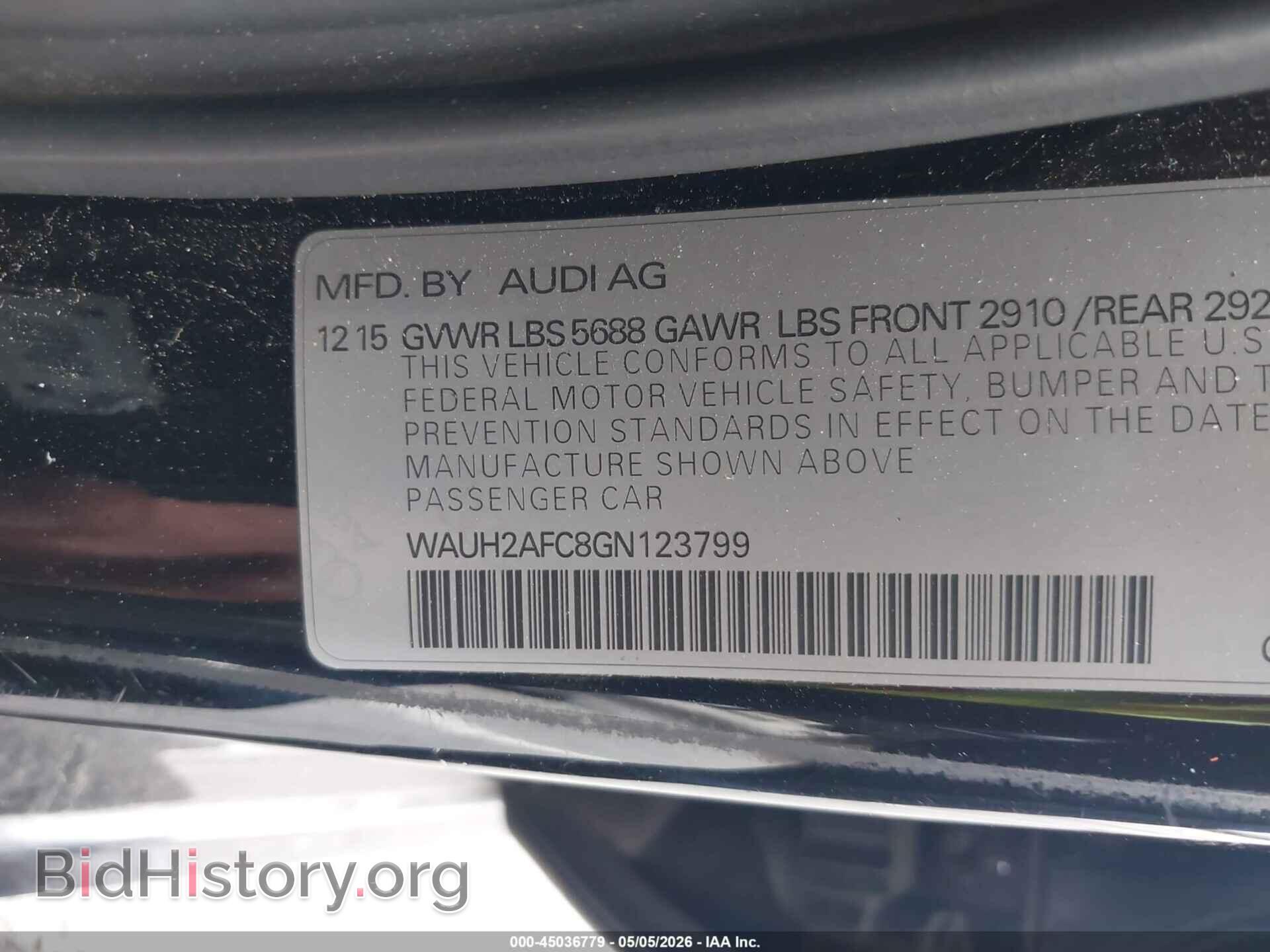 2016 AUDI S6 - VIN: WAUH2AFC8GN123799 - Photo 9