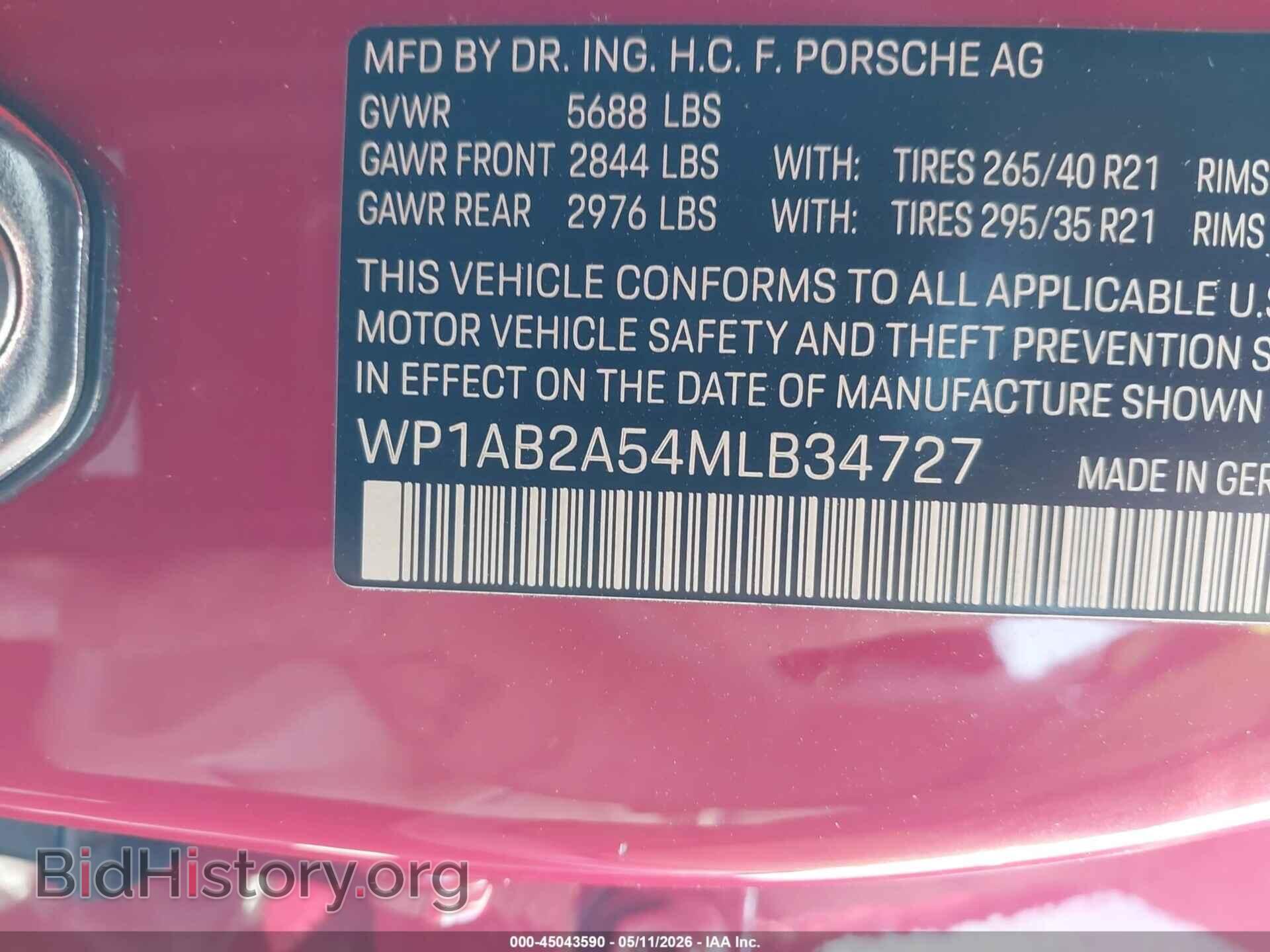 2021 PORSCHE MACAN - VIN: WP1AB2A54MLB34727 - Photo 9