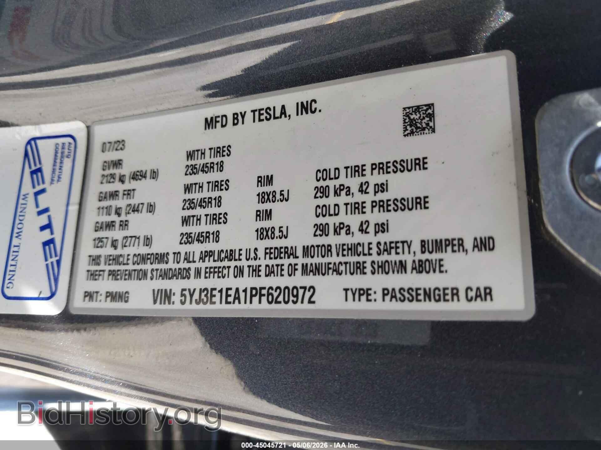 2023 TESLA MODEL 3 - VIN: 5YJ3E1EA1PF620972 - Фото 9