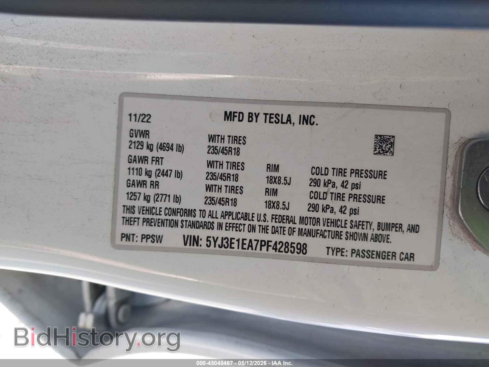 2023 TESLA MODEL 3 - VIN: 5YJ3E1EA7PF428598 - Фото 9
