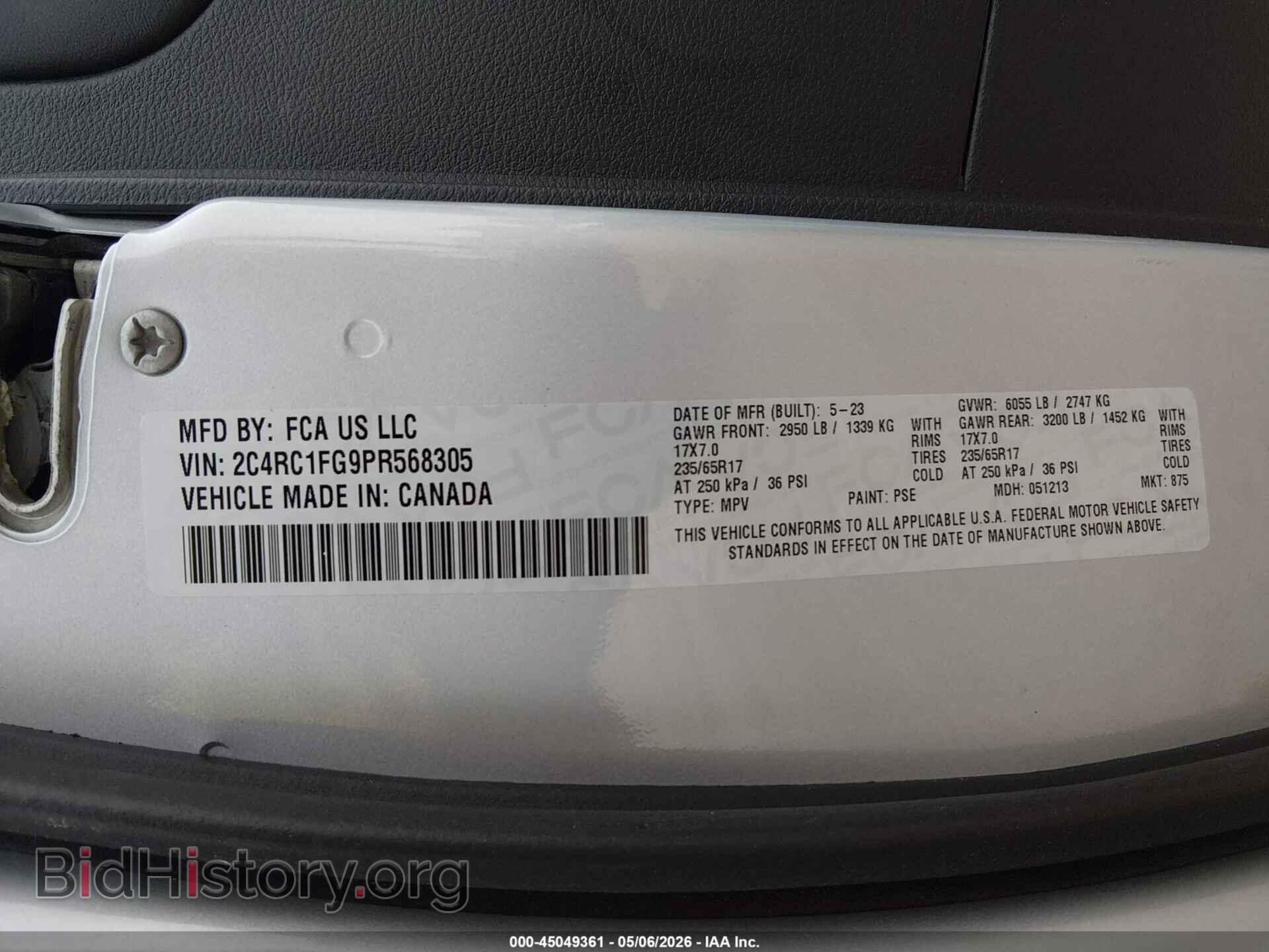 2023 CHRYSLER PACIFICA - VIN: 2C4RC1FG9PR568305 - Photo 9