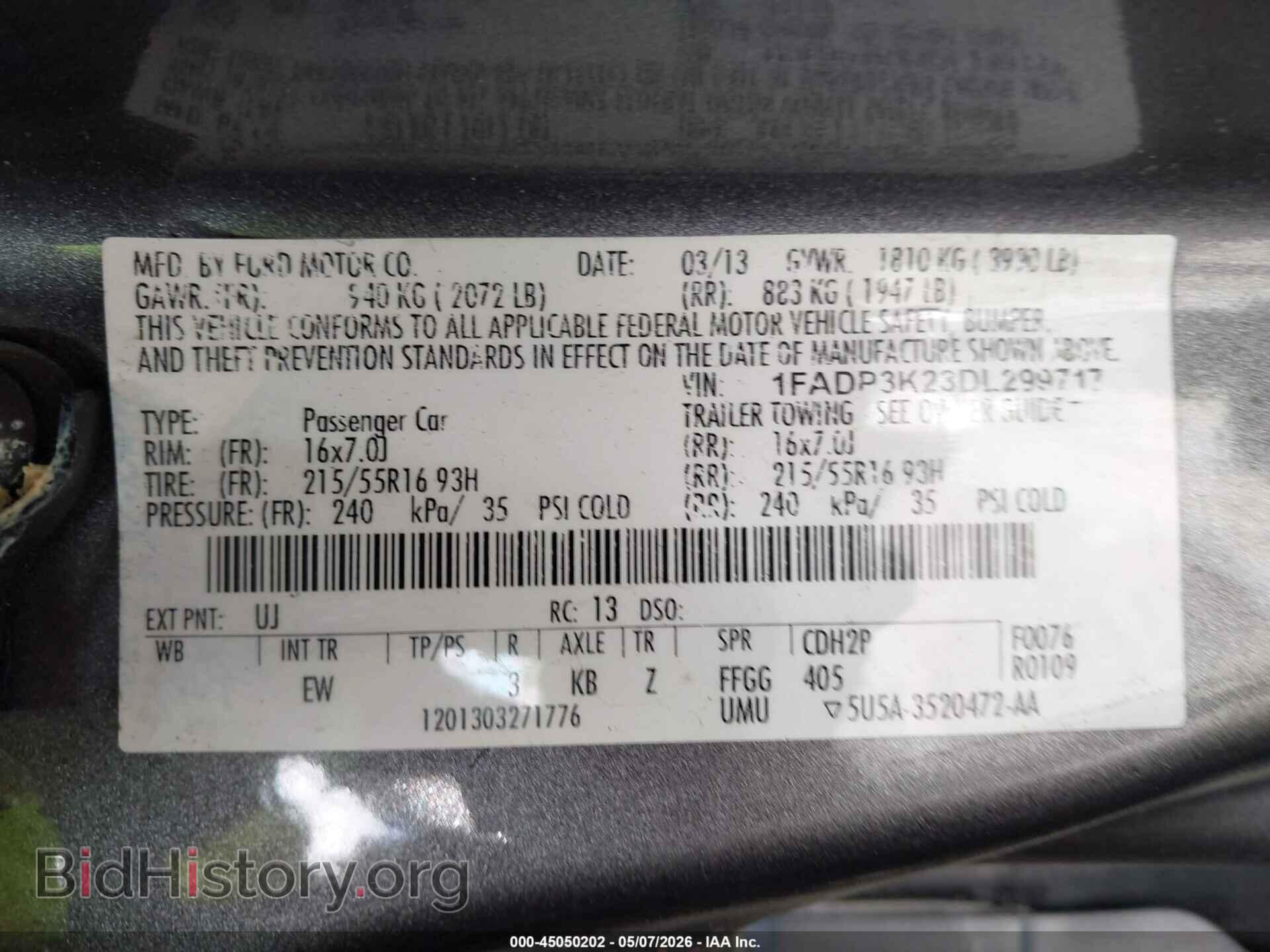 2013 FORD FOCUS - VIN: 1FADP3K23DL299717 - Photo 9