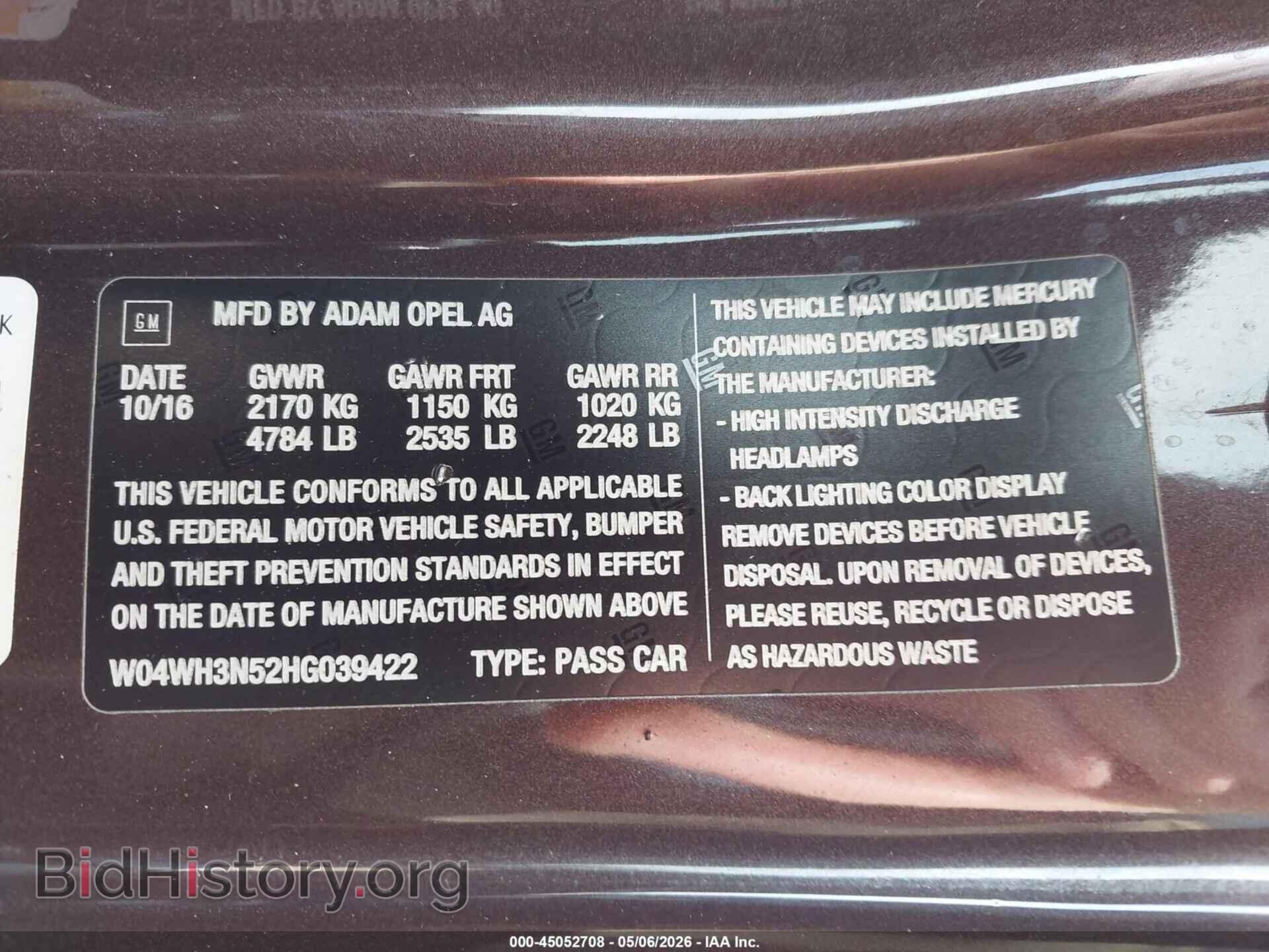 2017 BUICK CASCADA - VIN: W04WH3N52HG039422 - Фото 9