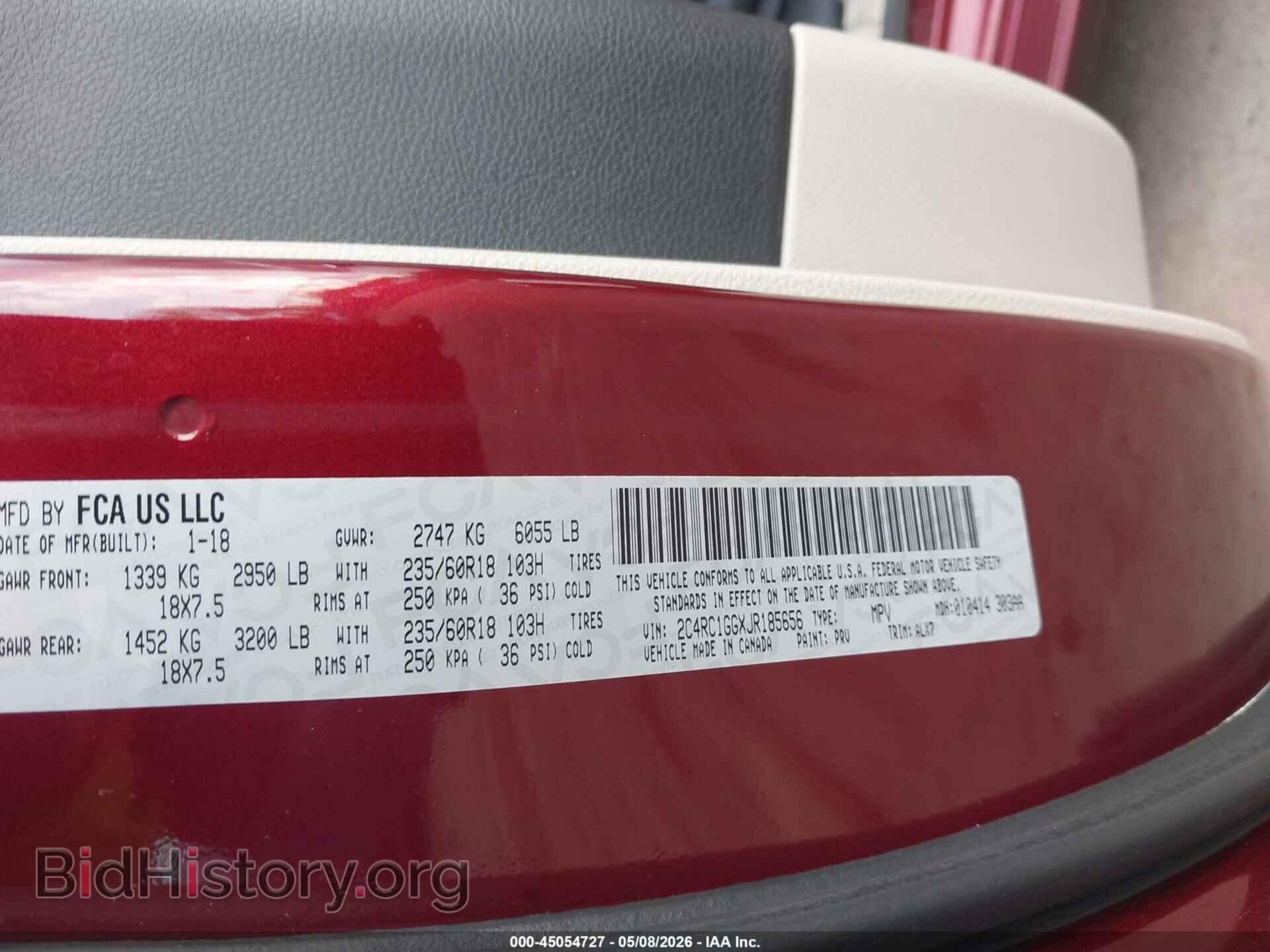 2018 CHRYSLER PACIFICA - VIN: 2C4RC1GGXJR185656 - Фото 9