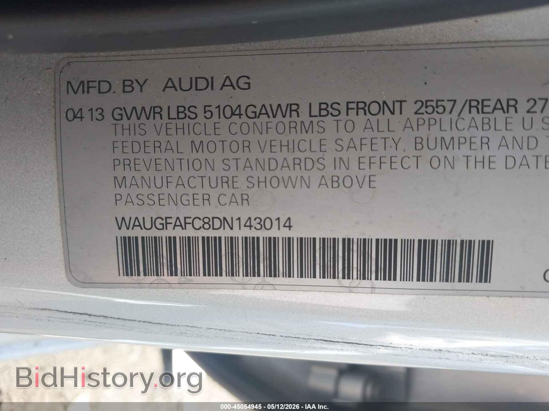 2013 AUDI A6 - VIN: WAUGFAFC8DN143014 - Фото 9