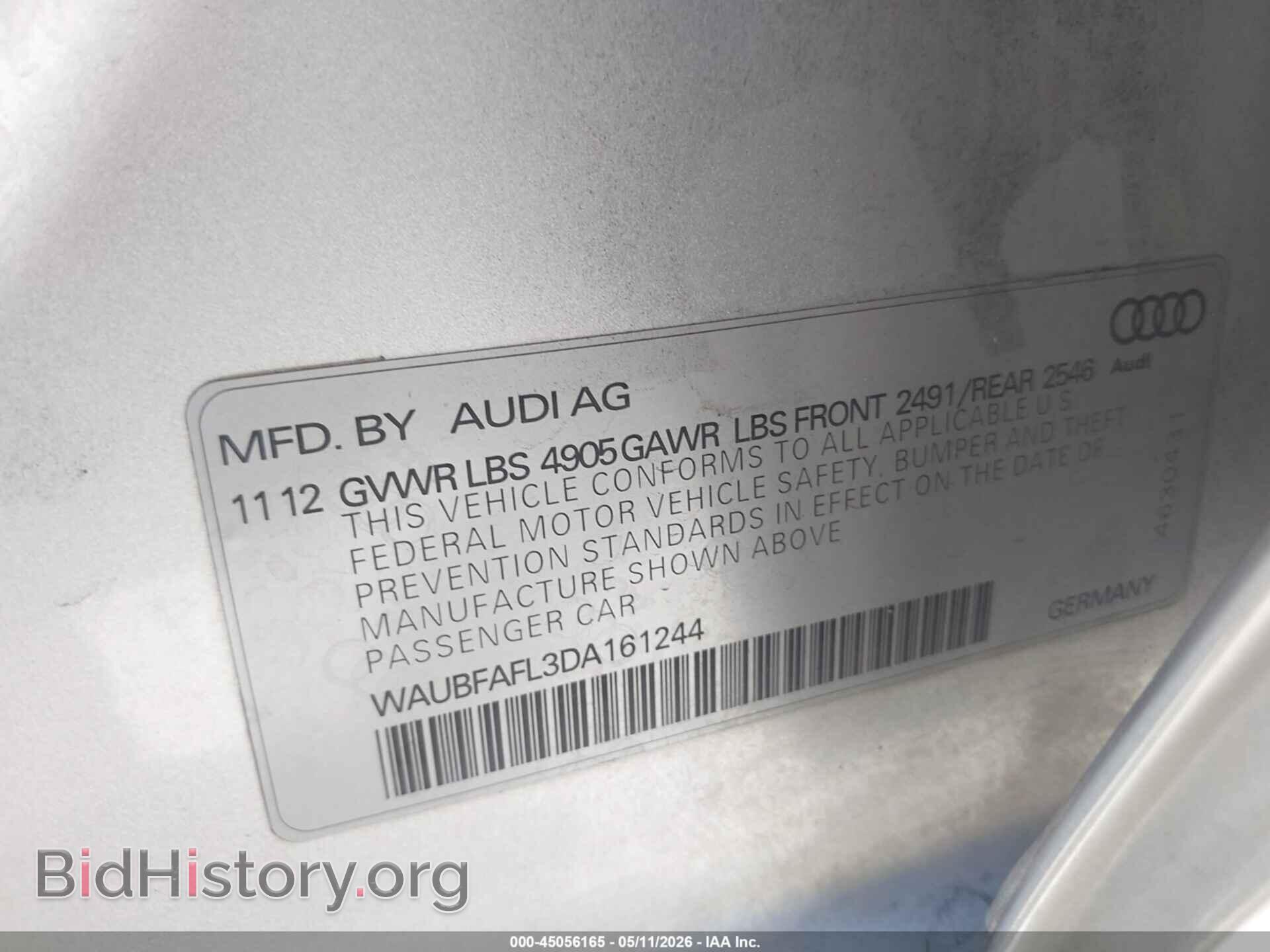 2013 AUDI A4 - VIN: WAUBFAFL3DA161244 - Photo 9