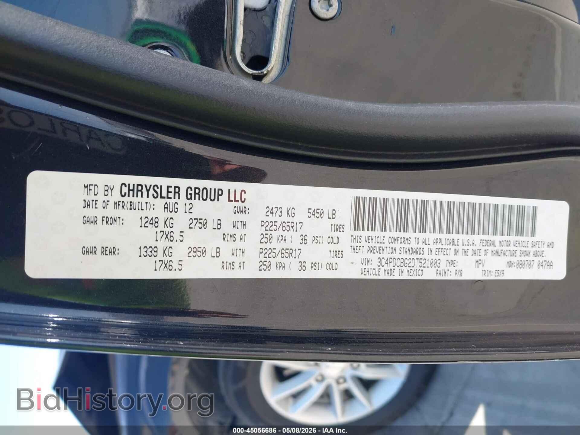 2013 DODGE JOURNEY - VIN: 3C4PDCBG2DT521003 - Фото 9