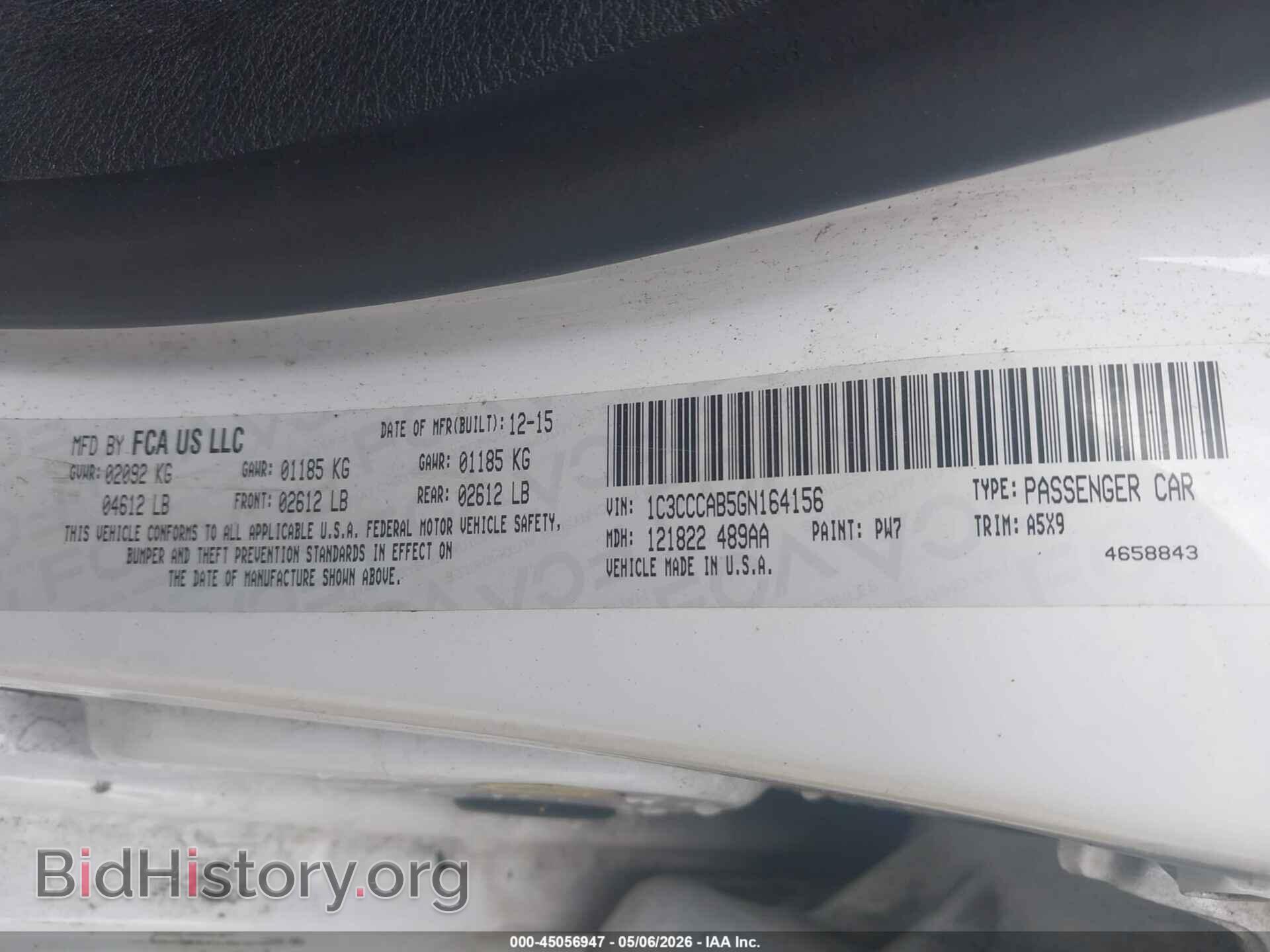 2016 CHRYSLER 200 - VIN: 1C3CCCAB5GN164156 - Фото 9