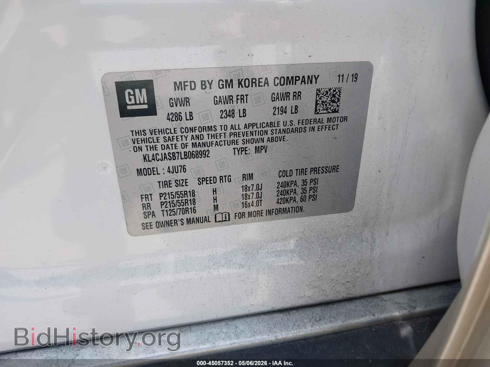 2020 BUICK ENCORE - VIN: KL4CJASB7LB068992 - Фото 9