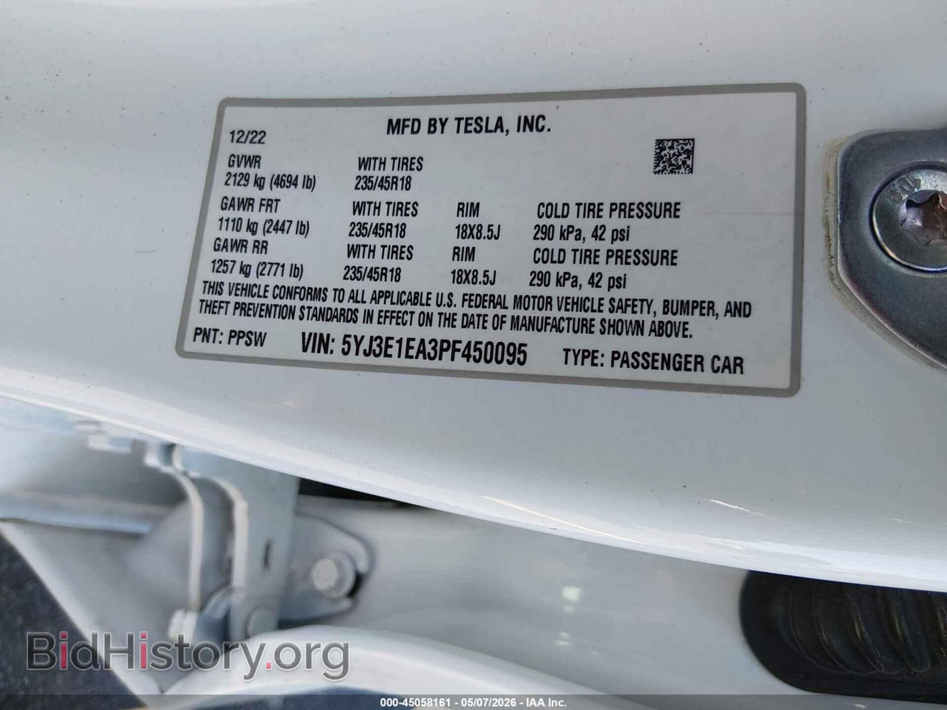 2023 TESLA MODEL 3 - VIN: 5YJ3E1EA3PF450095 - Фото 9
