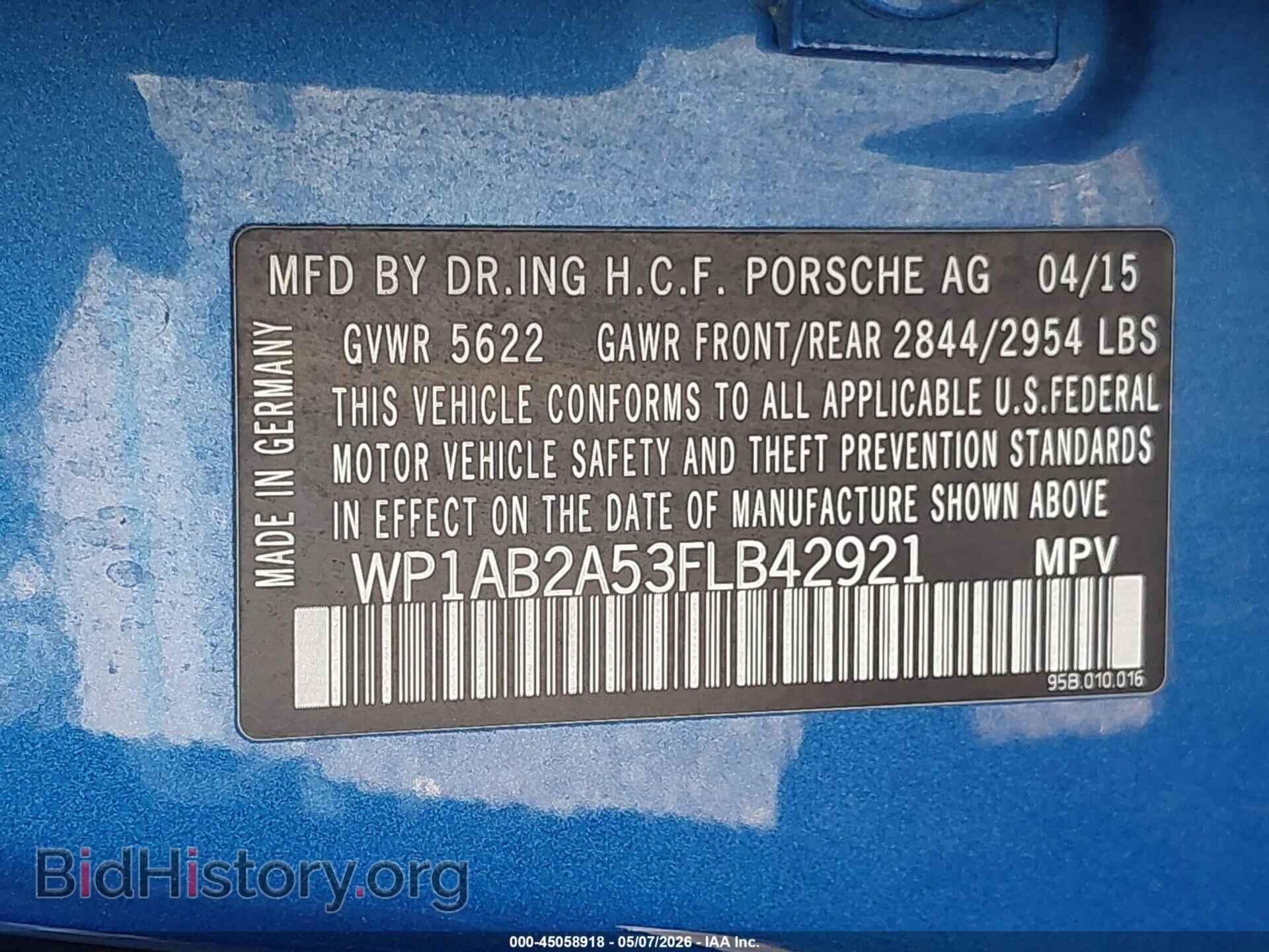 2015 PORSCHE MACAN - VIN: WP1AB2A53FLB42921 - Photo 9