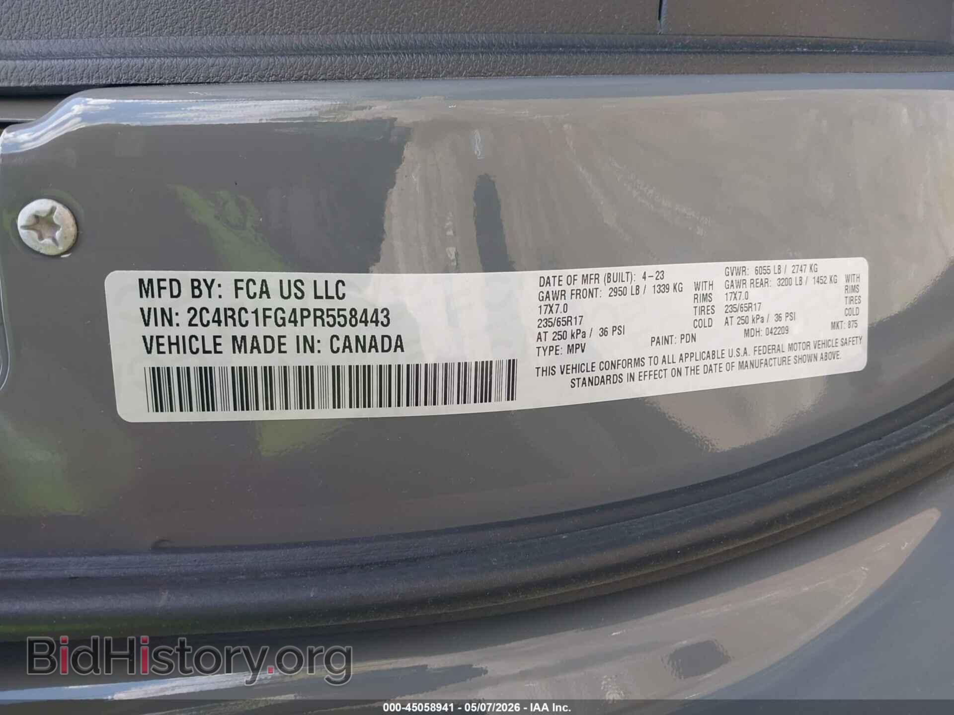 2023 CHRYSLER PACIFICA - VIN: 2C4RC1FG4PR558443 - Photo 9