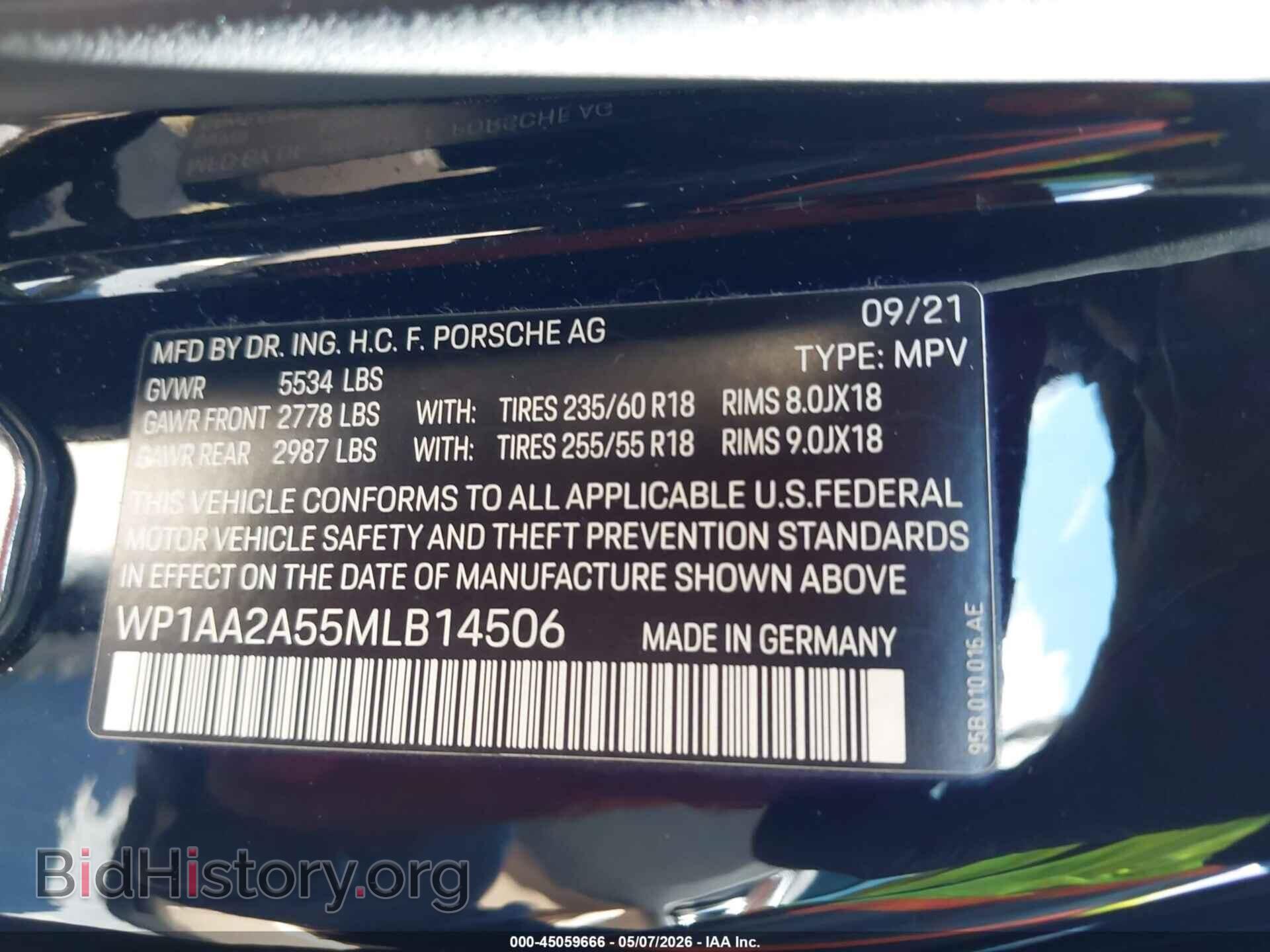 2021 PORSCHE MACAN - VIN: WP1AA2A55MLB14506 - Photo 9
