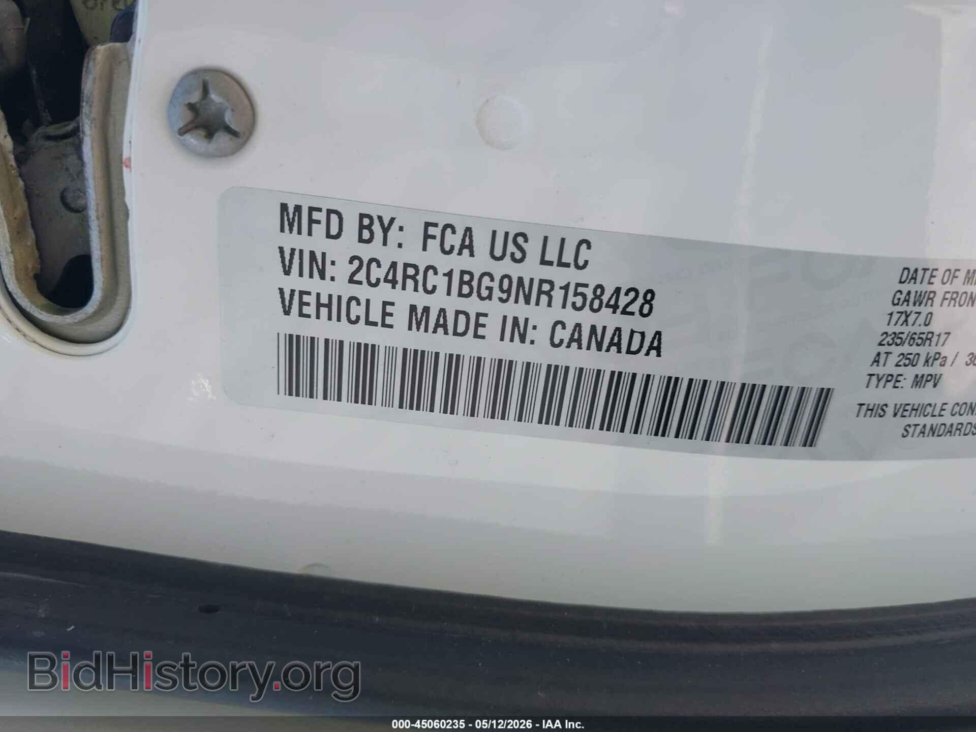2022 CHRYSLER PACIFICA - VIN: 2C4RC1BG9NR158428 - Фото 9