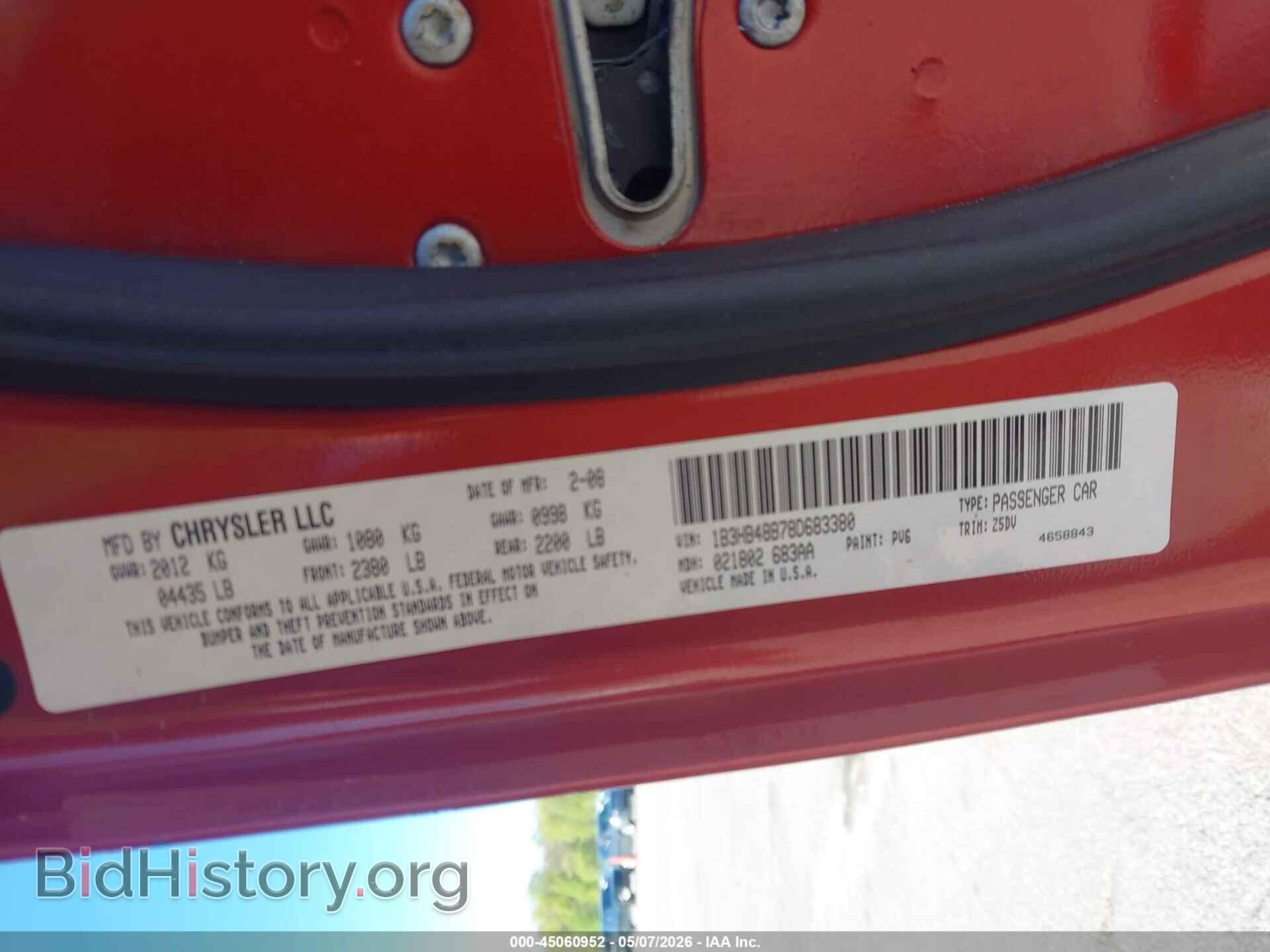 2008 DODGE CALIBER - VIN: 1B3HB48B78D683380 - Photo 9