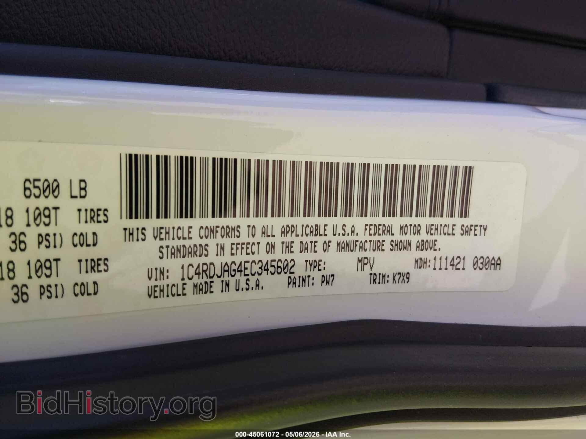 2014 DODGE DURANGO - VIN: 1C4RDJAG4EC345602 - Photo 9