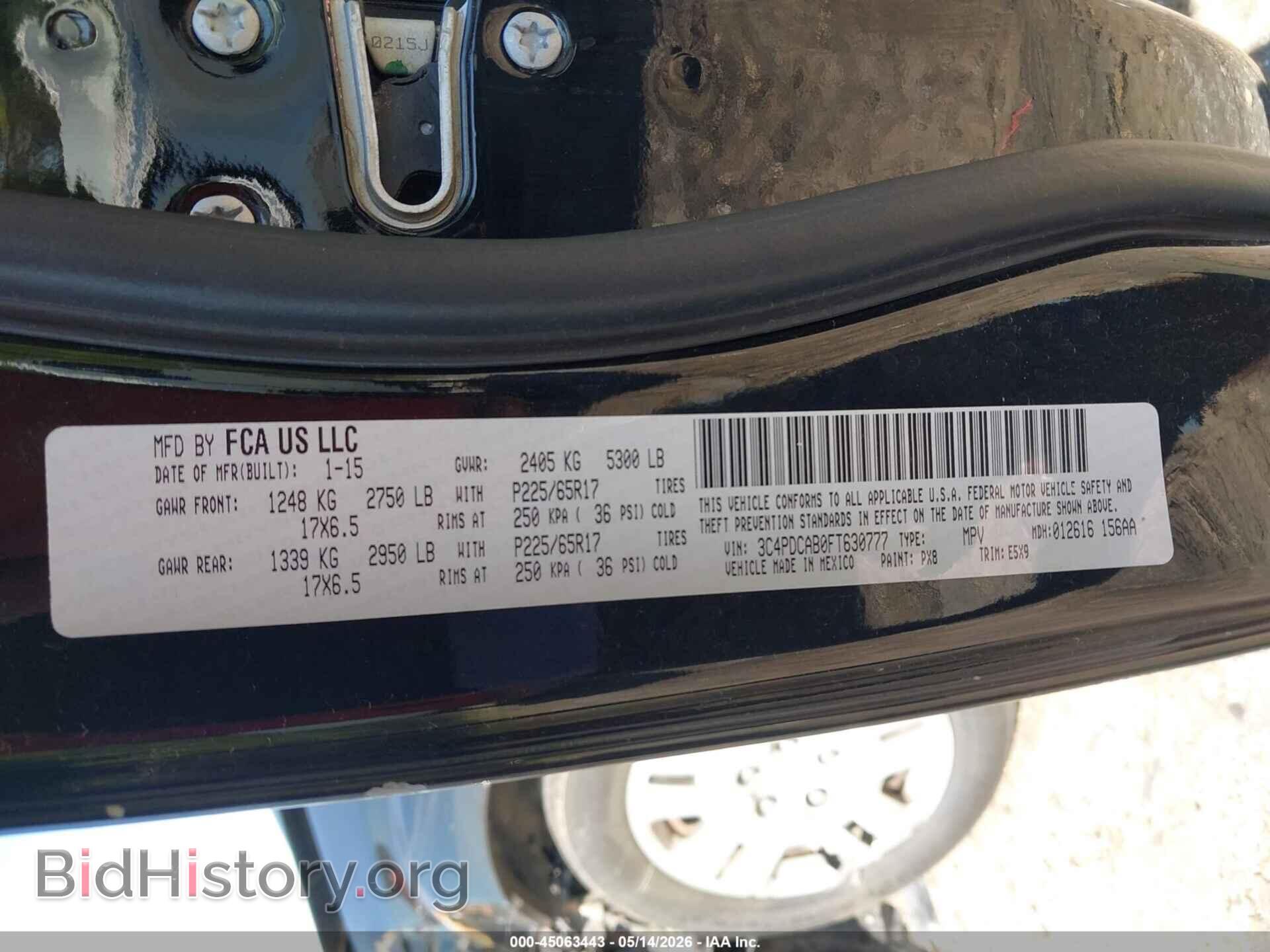 2015 DODGE JOURNEY - VIN: 3C4PDCAB0FT630777 - Фото 9