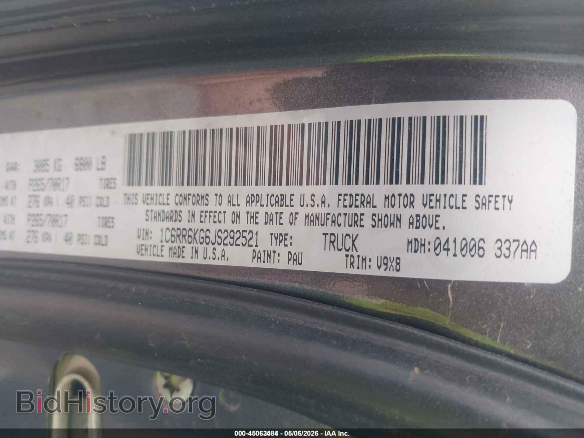 2018 RAM 1500 - VIN: 1C6RR6KG6JS292521 - Фото 9