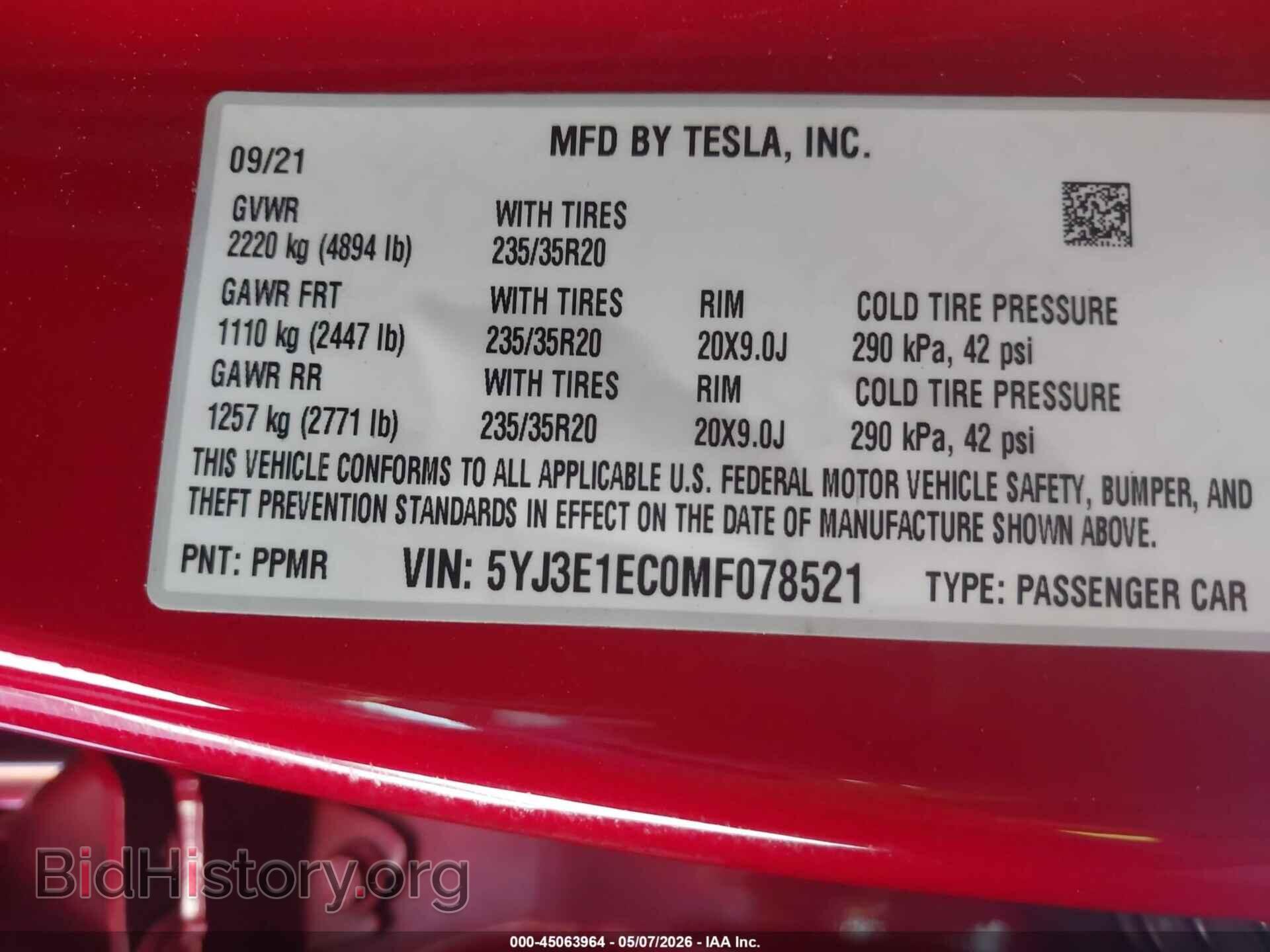 2021 TESLA MODEL 3 - VIN: 5YJ3E1EC0MF078521 - Photo 9